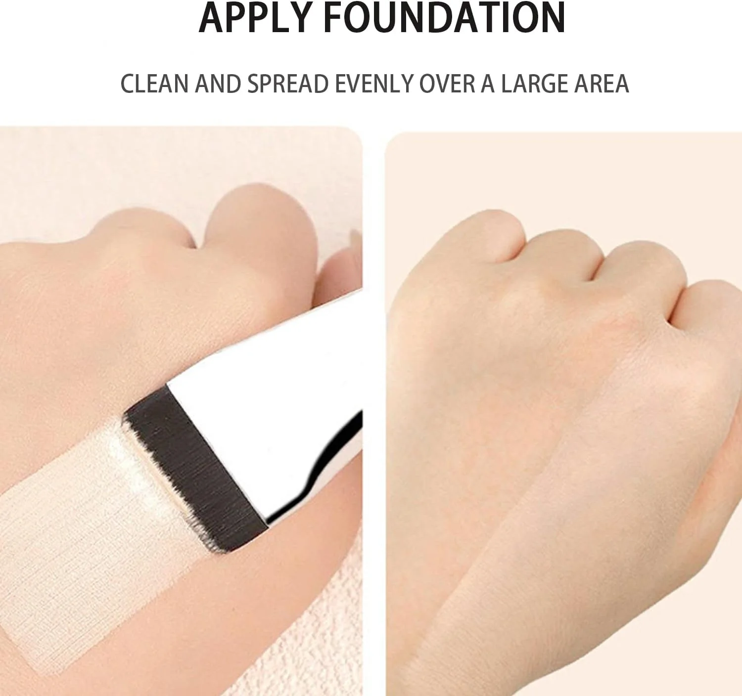 براش کرم پودر Ksvsonrvi، براش آرایشی تیغه ای فوق العاده نازک با موهای نرم و مصنوعی براش کرم پودر Ksvsonrvi، براش آرایشی تیغه ای فوق العاده نازک با موهای نرم و مصنوعی