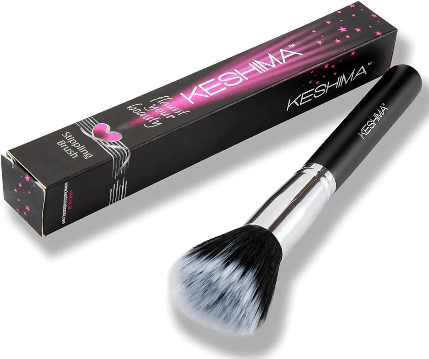 براش استیپلینگ دو فیبر کشیما - براش استیپل ممتاز، بهترین براش فونداسیون برای آرایش مایع، براش ترکیب کننده، براش صورت