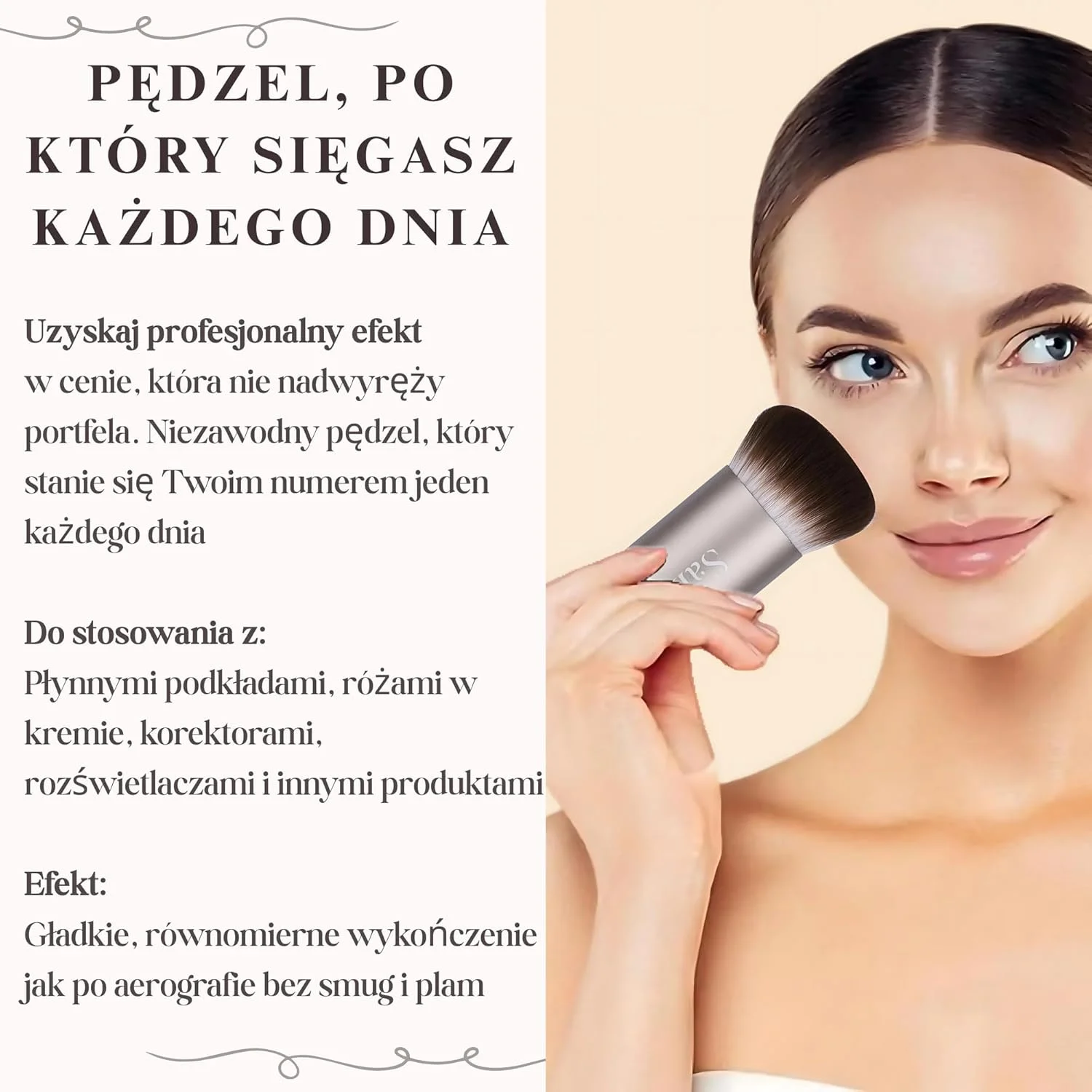 براش آرایشی کابوکی - براش ترکیبی برای پودر، کرم، کرم پودر مایع، ضد آفتاب، ترکیب رژگونه و برنزر - براش آرایش حرفه ای - براش آرایش کامل صورت - وگان و بدون تست حیوانی