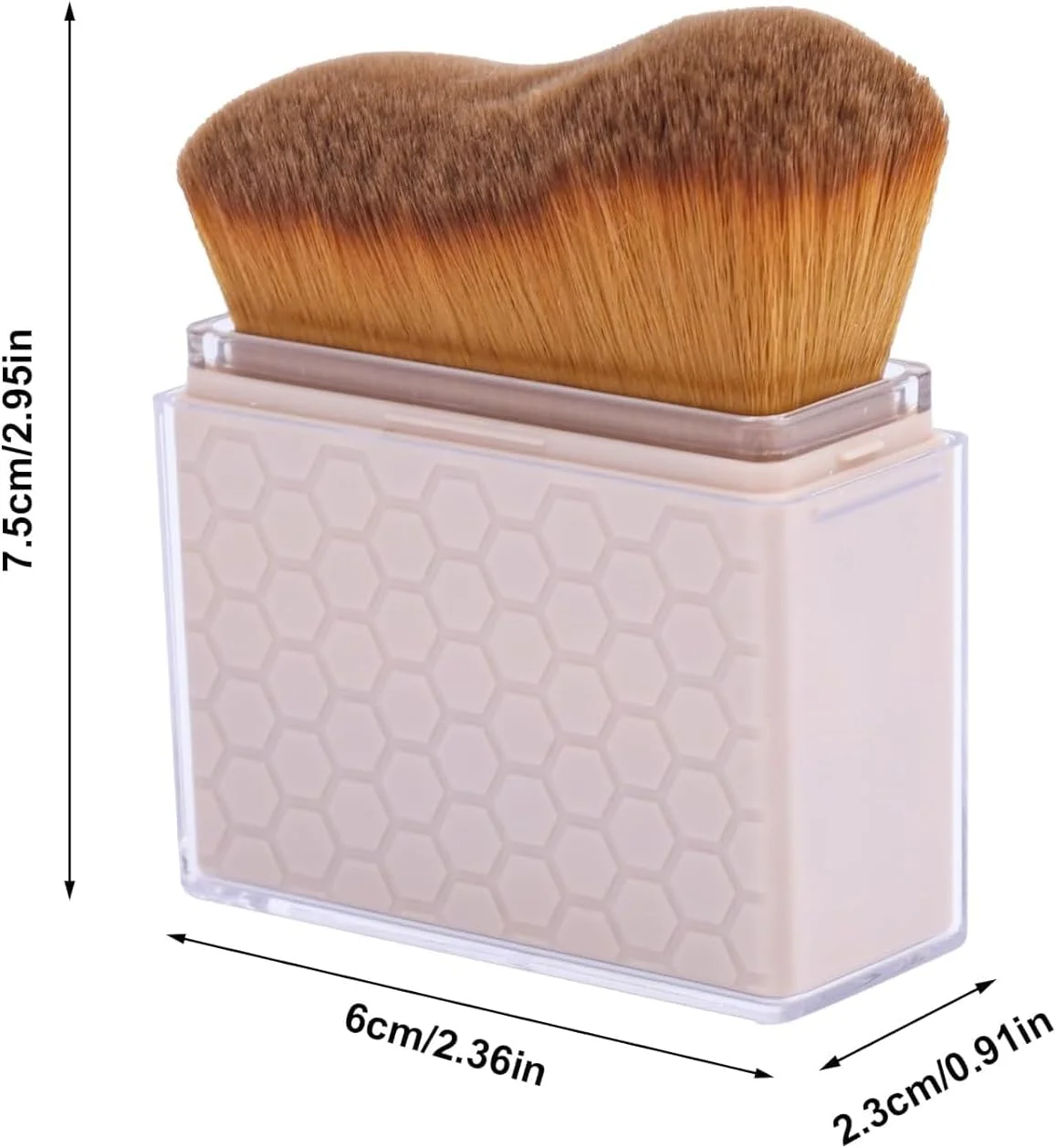 برس جمع شونده برنزه کننده JIJI&CUI با پوشش، برس کابوکی برنزر برای ترکیب کرم پودر مایع برنزه کننده، ضد آفتاب، بدن، صورت، پا و بازو (قهوه ای)