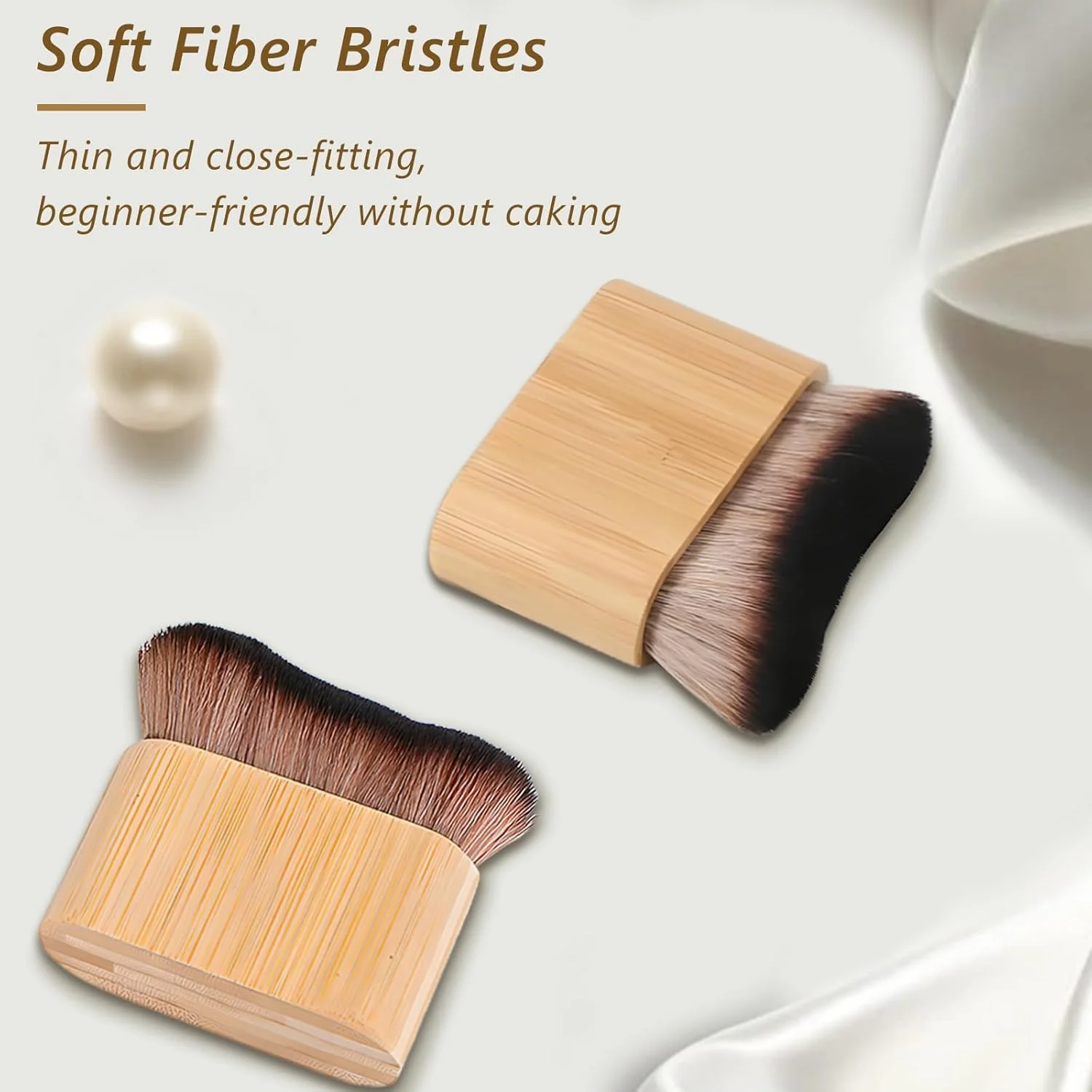 براش آرایشی Jaasuee - براش بزرگ کابوکی برنزه کننده برای بدن، آرایش پا و براش کرم پودر - ایده آل برای ترکیب بی نقص کرم پودر مایع