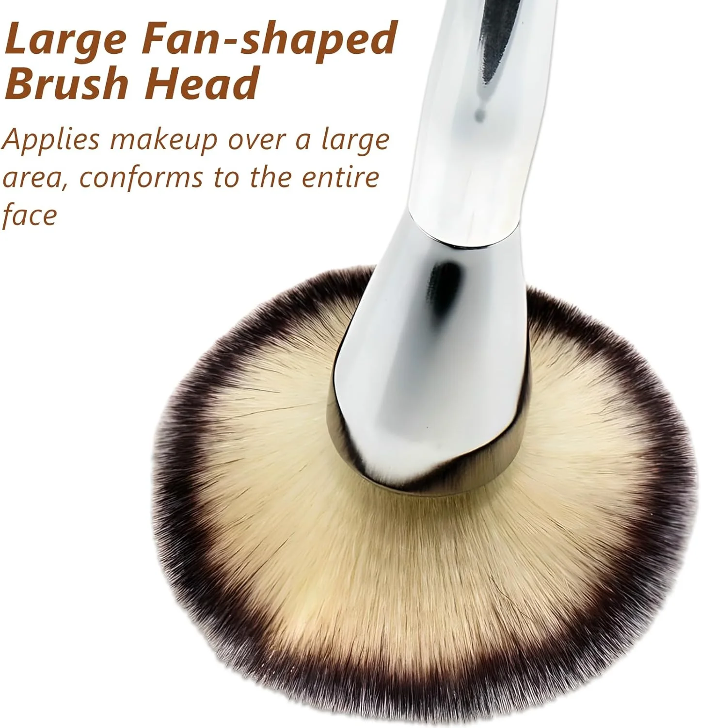 براش کرم پودر Jaasuee برای آرایش روزانه، براش بزرگ پودر صورت با سر صاف و کمانی، براش بادوام و با کیفیت کابوکی، مناسب برای پخش کردن، نقطه گذاری و ترکیب مواد آرایشی مایع و کرمی