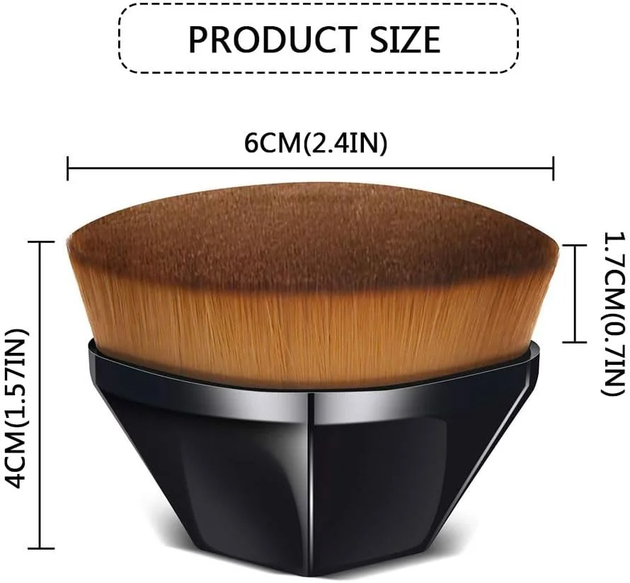 هوتو، ست 2 عددی براش آرایشی کرم پودر، براش رژگونه صورت، براش پودر تخت حرفه ای برای ترکیب کرم مایع یا لوازم آرایشی پودری بی عیب و نقص با جعبه محافظ مشکی و صورتی