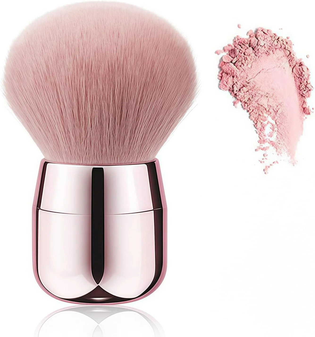 براش پودر بزرگ قابل حمل هپیتون - موهای نرم و کرکی فوق العاده برای استفاده آسان از آرایش (رزگلد)
