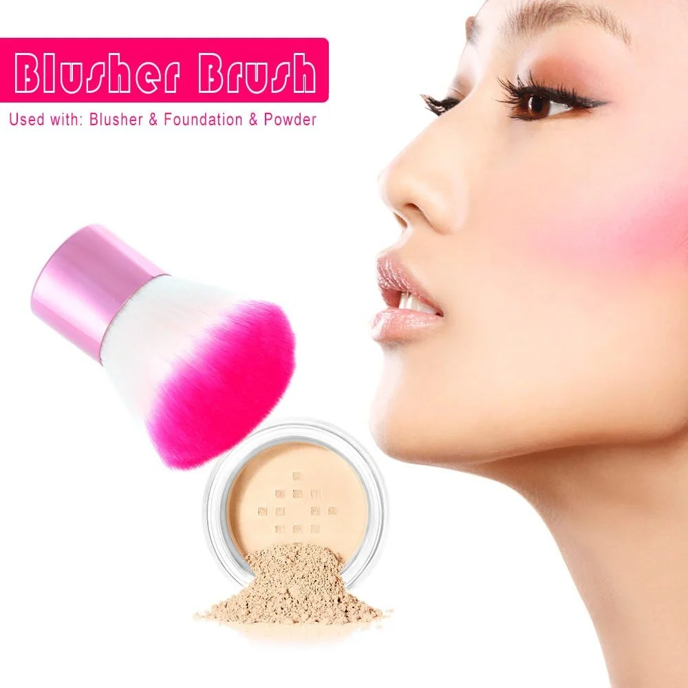 HELEMIY برس رژگونه حرفه ای، برس آرایشی پودر صورت و کرم پودر، بنفش HELEMIY برس رژگونه حرفه ای، برس آرایشی پودر صورت و کرم پودر، بنفش