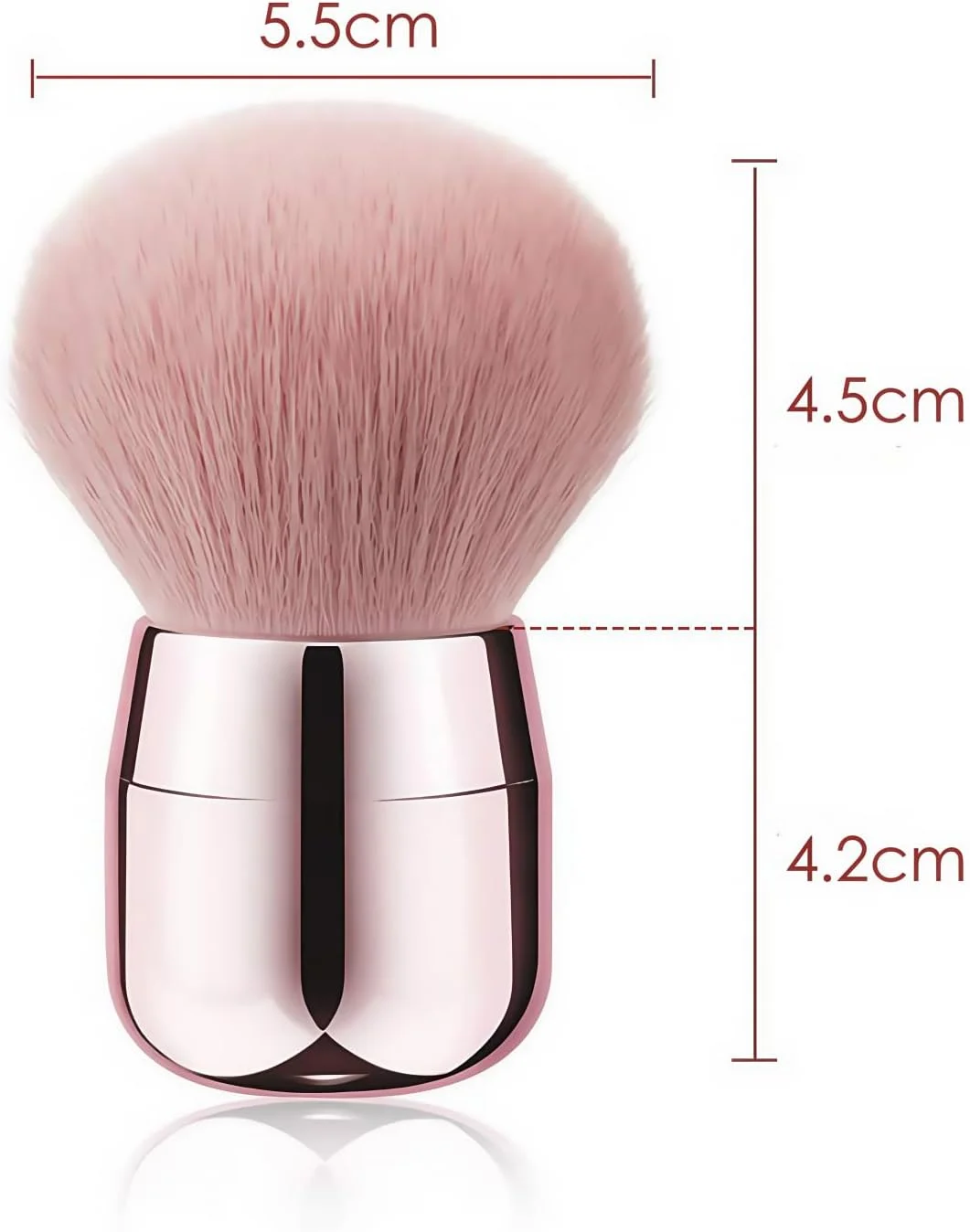 براش پودر بزرگ قابل حمل هپیتون - موهای نرم و کرکی فوق العاده برای استفاده آسان از آرایش (رزگلد)