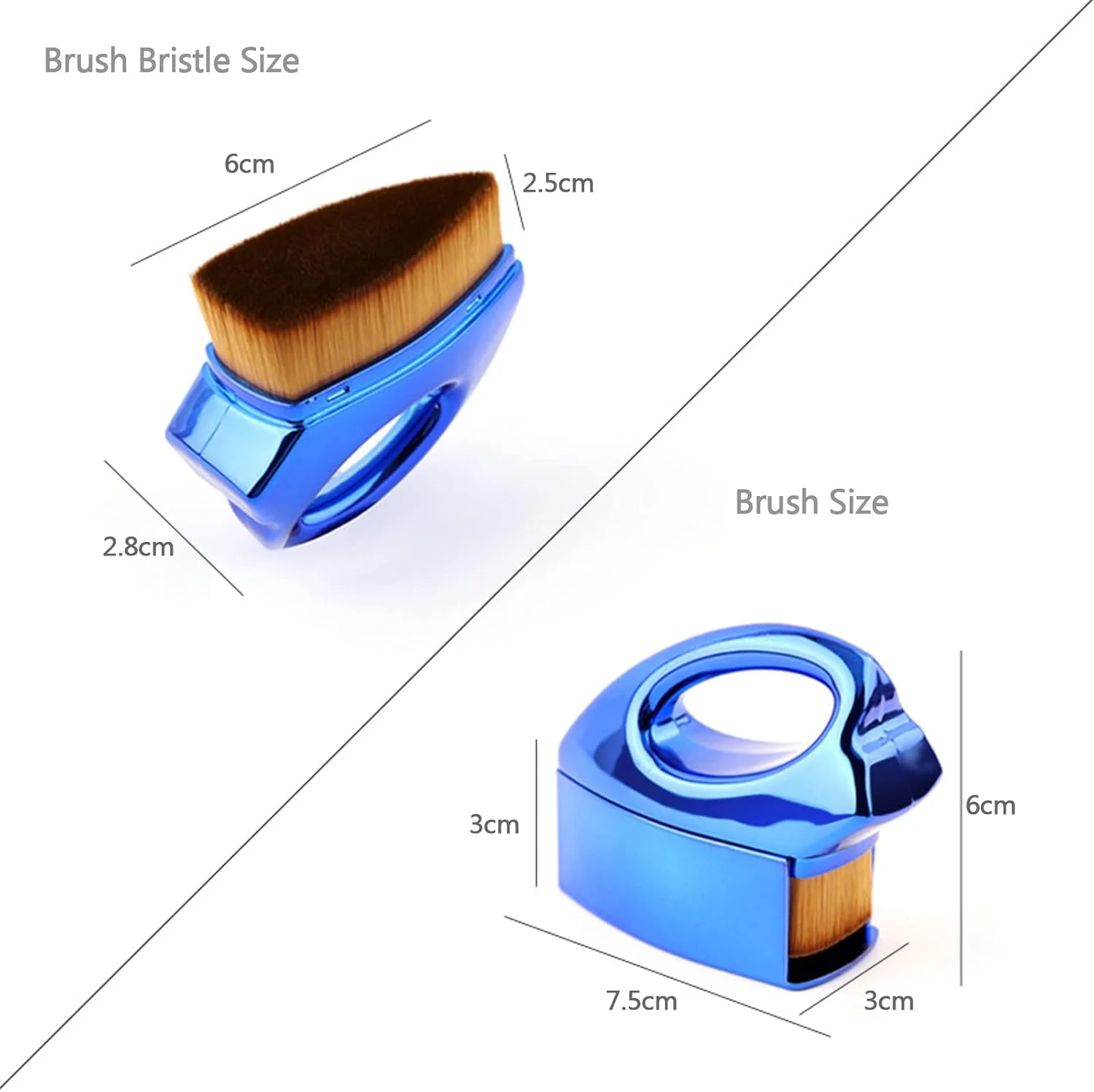 براش کرم پودر سر صاف HELEMIY، براش آرایشی، براش صورت برای ترکیب کرم مایع و پودر، براش آرایشی با جعبه محافظ