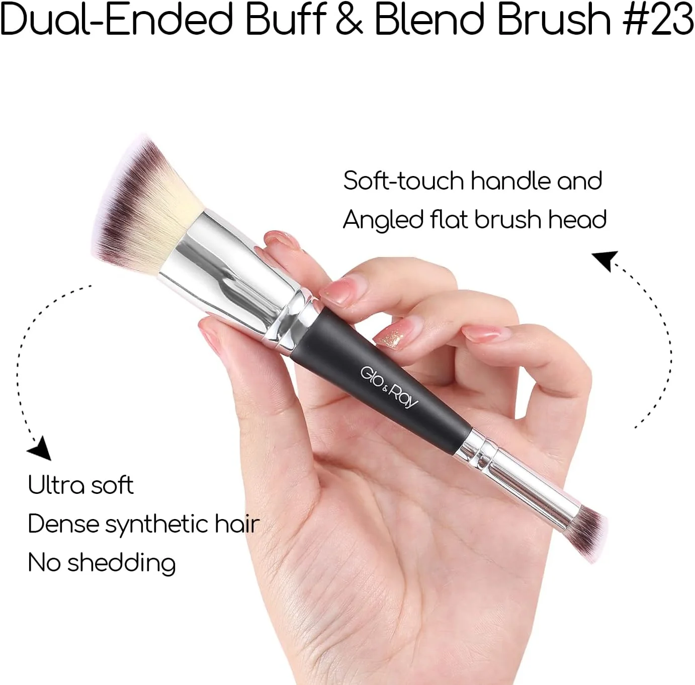 براش آرایشی دو طرفه گلو اند ری، براش زاویه دار ممتاز برای کرم پودر و کانسیلر، مناسب برای آرایش مایع، کرمی و پودری، ترکیب، کانتورینگ و پوشاندن، براش آرایشی دو طرفه براش آرایشی دو طرفه گلو اند ری، براش زاویه دار ممتاز برای کرم پودر و کانسیلر، مناسب برای آرایش مایع، کرمی و پودری، ترکیب، کانتورینگ و پوشاندن، براش آرایشی دو طرفه