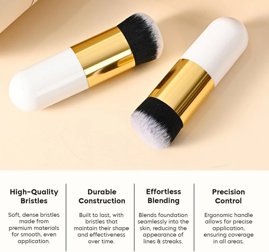 براش آرایشی پودر و کرم پودر Gleva، مناسب برای استفاده بی نقص از محصولات آرایشی مایع، کرمی و پودری - دارای موهای نرم و متراکم برای پوشش یکدست و صاف، براش چند منظوره مسافرتی براش آرایشی پودر و کرم پودر Gleva، مناسب برای استفاده بی نقص از محصولات آرایشی مایع، کرمی و پودری - دارای موهای نرم و متراکم برای پوشش یکدست و صاف، براش چند منظوره مسافرتی