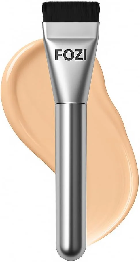 براش کرم پودر فوق العاده نازک FOZI Beauty - ابزار آرایشی تخت و سبک برای ترکیب یکپارچه، بدون ایجاد رد - ایده آل برای کرم پودر مایع و کرمی - کیفیت حرفه ای براش کرم پودر فوق العاده نازک FOZI Beauty - ابزار آرایشی تخت و سبک برای ترکیب یکپارچه، بدون ایجاد رد - ایده آل برای کرم پودر مایع و کرمی - کیفیت حرفه ای