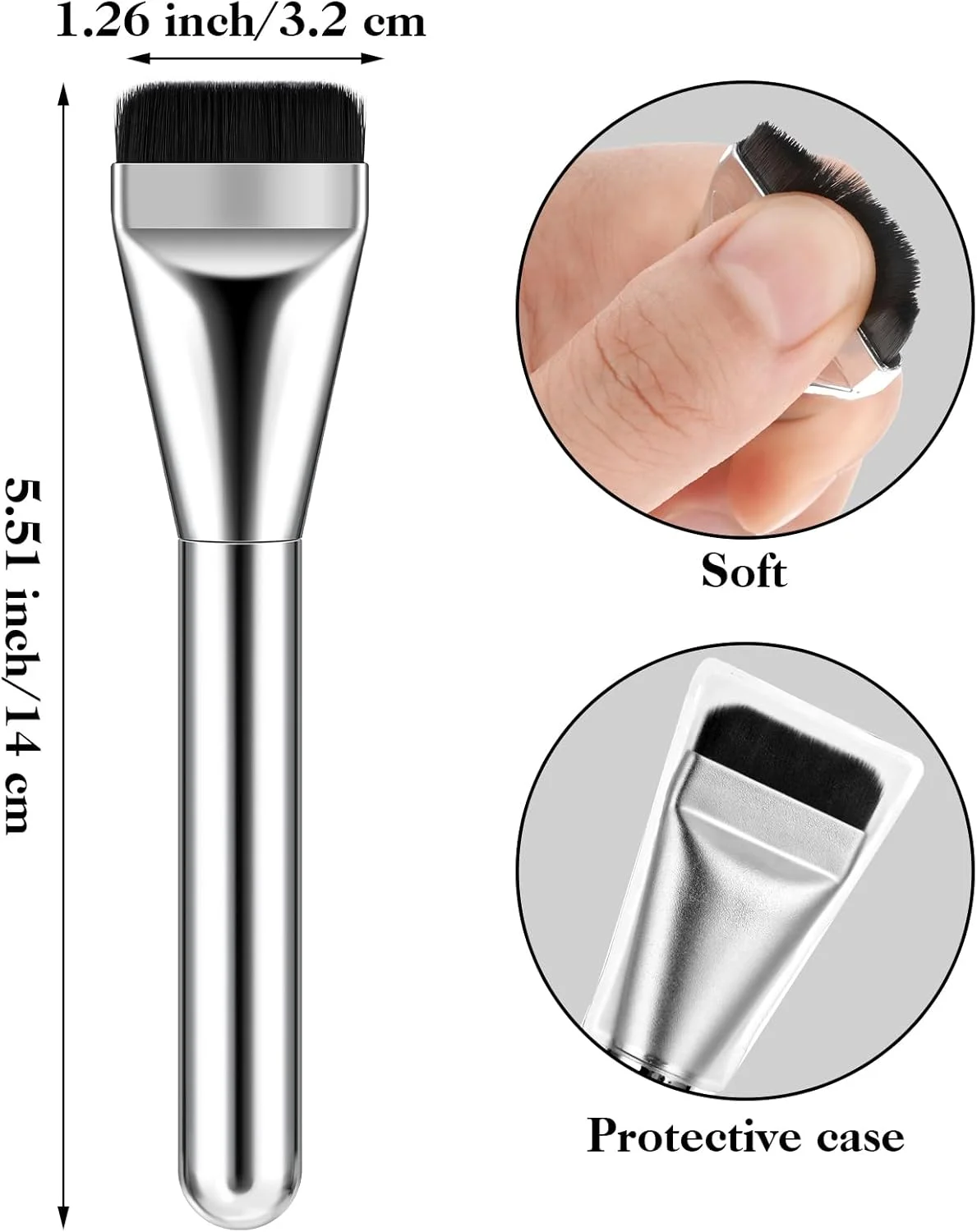 برس کرم پودر Gjinxi، ست 3 عددی، برس آرایشی تخت و نازک، کاردک قابل حمل کرم صورت، ابزار اسکرابر پودر، موهای نرم مایع، مناسب برای سالن، خانه، مسافرت (نقره ای) برس کرم پودر Gjinxi، ست 3 عددی، برس آرایشی تخت و نازک، کاردک قابل حمل کرم صورت، ابزار اسکرابر پودر، موهای نرم مایع، مناسب برای سالن، خانه، مسافرت (نقره ای)