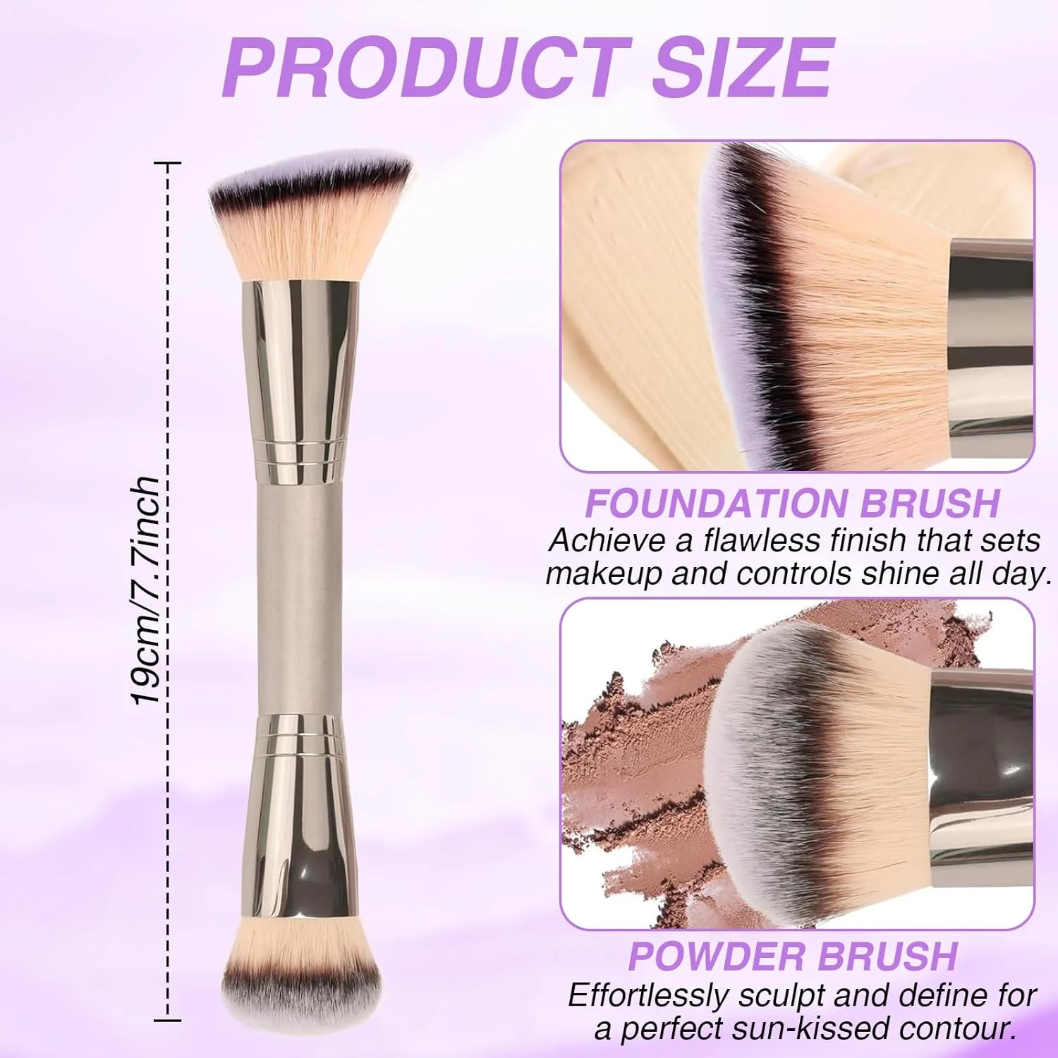 براش کانتور آرایشی دو طرفه GEDEUBAN، براش های کانتور دو طرفه برای ترکیب کرم، مایع و پودر براش کانتور آرایشی دو طرفه GEDEUBAN، براش های کانتور دو طرفه برای ترکیب کرم، مایع و پودر