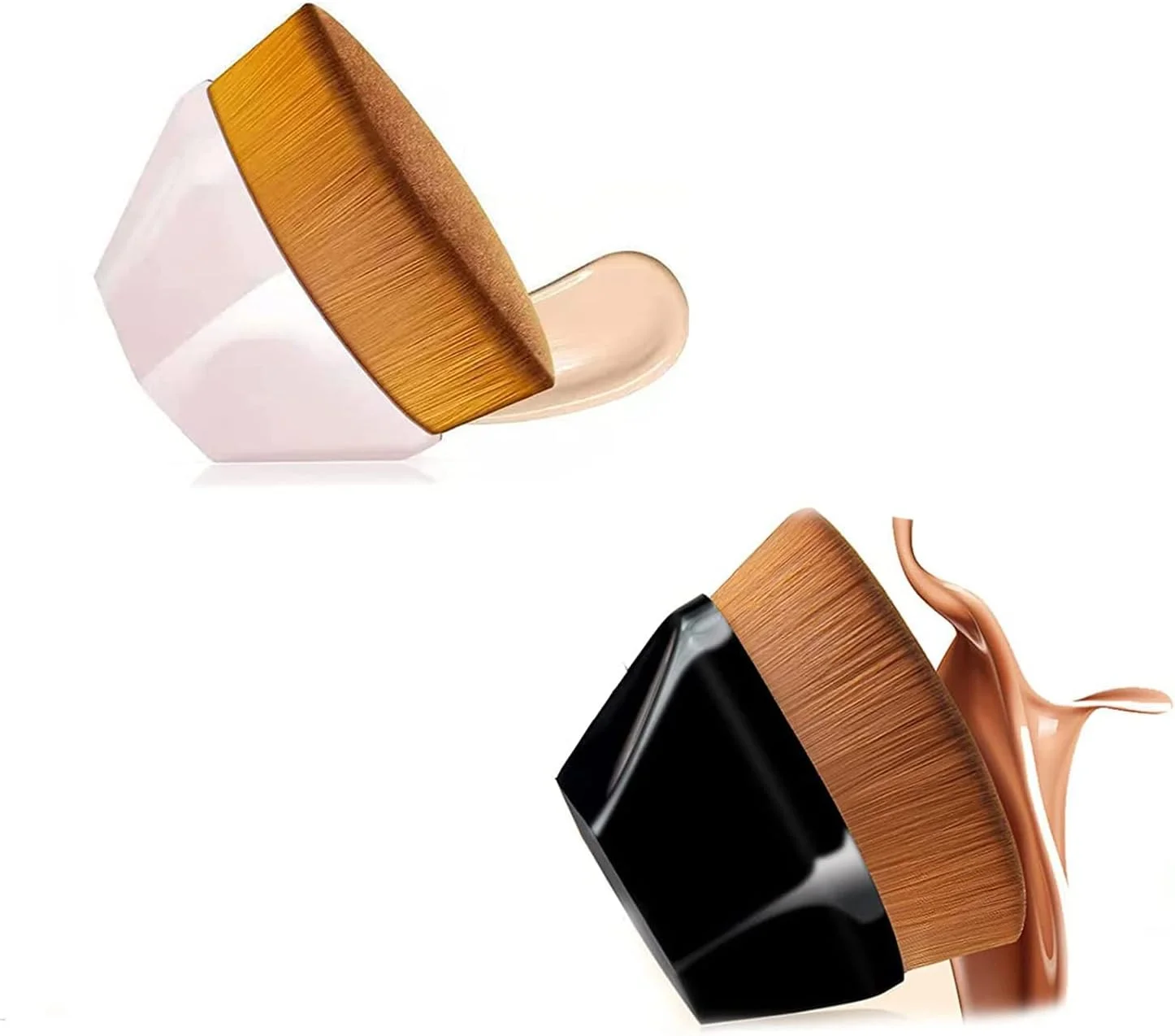 GNAFOTU برس کرم پودر بی نقص، بسته 2 عددی، برس کرم پودر کابوکی سر صاف، برای ترکیب مایع یا پودر بی نقص، برس آرایشی قابل حمل با کیف محافظ اشانتیون. GNAFOTU برس کرم پودر بی نقص، بسته 2 عددی، برس کرم پودر کابوکی سر صاف، برای ترکیب مایع یا پودر بی نقص، برس آرایشی قابل حمل با کیف محافظ اشانتیون.