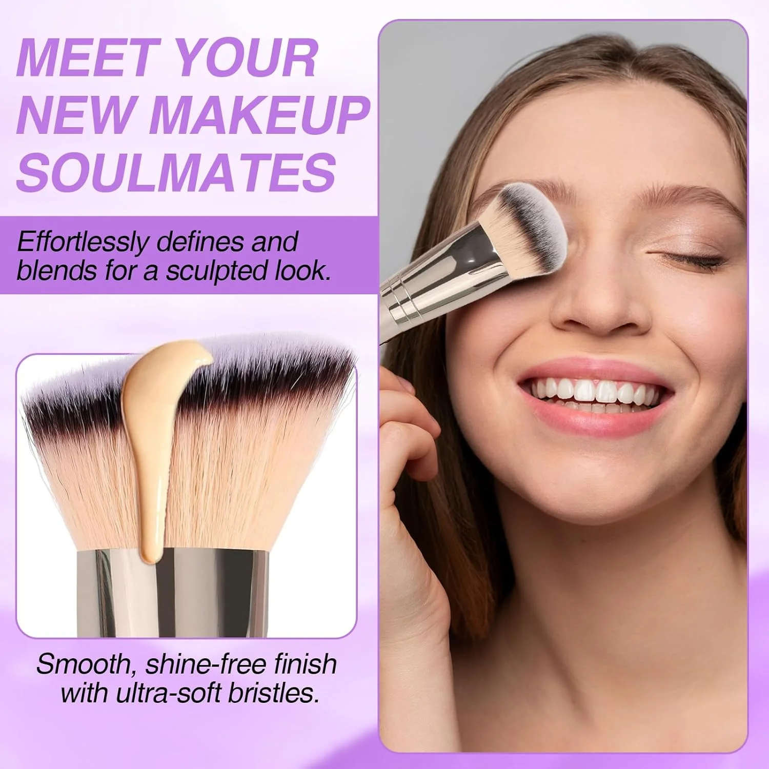 براش کانتور آرایشی دو طرفه GEDEUBAN، براش های کانتور دو طرفه برای ترکیب کرم، مایع و پودر براش کانتور آرایشی دو طرفه GEDEUBAN، براش های کانتور دو طرفه برای ترکیب کرم، مایع و پودر