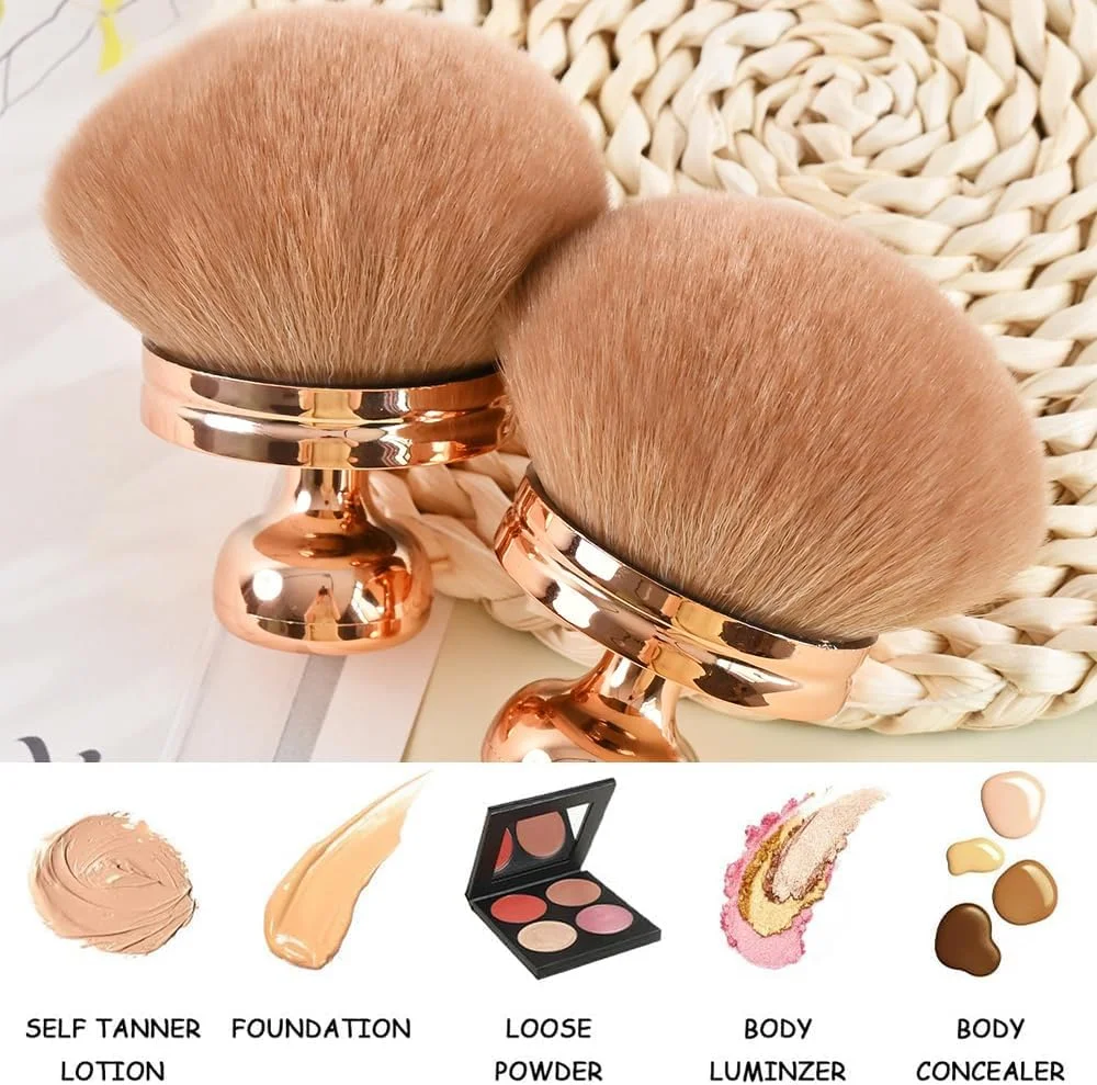 برس بزرگ آرایشی بدن رز گلد Ginddy، برنزر و لوازم آرایشی بدن برای برنزه کردن - اپلیکاتور چند منظوره برنزه کننده مصنوعی با موهای نرم و مصنوعی ایده آل برای برنزه کردن صورت، پاها، پشت و کانسیلر برس بزرگ آرایشی بدن رز گلد Ginddy، برنزر و لوازم آرایشی بدن برای برنزه کردن - اپلیکاتور چند منظوره برنزه کننده مصنوعی با موهای نرم و مصنوعی ایده آل برای برنزه کردن صورت، پاها، پشت و کانسیلر