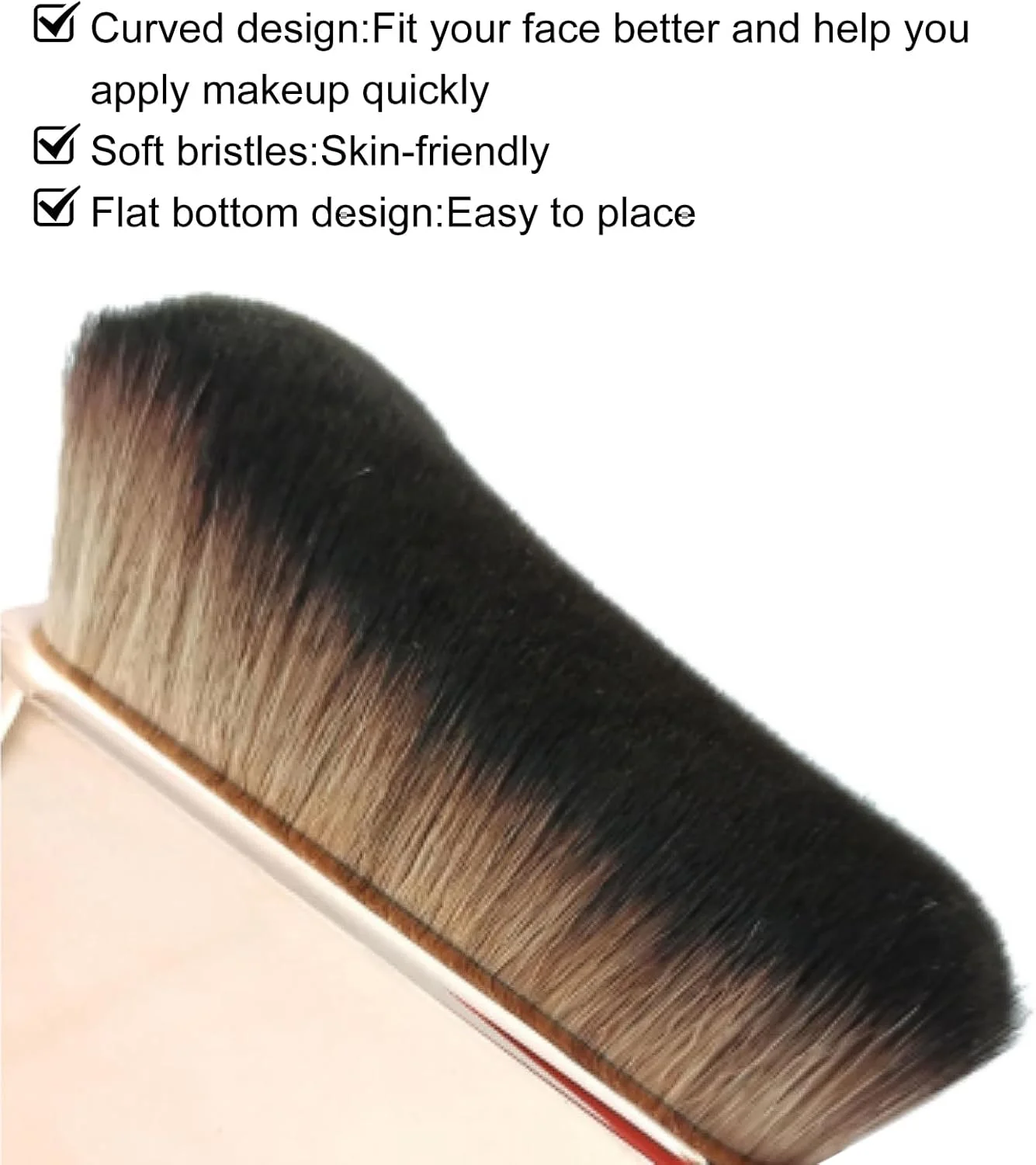 برس برنزه کننده FUZVOL، برس برنزه کننده خودکار، برس فونداسیون ترکیبی، برس لوازم آرایشی کانسیلر کرم پودر مایع برای آرایش بدن (طلایی رز)