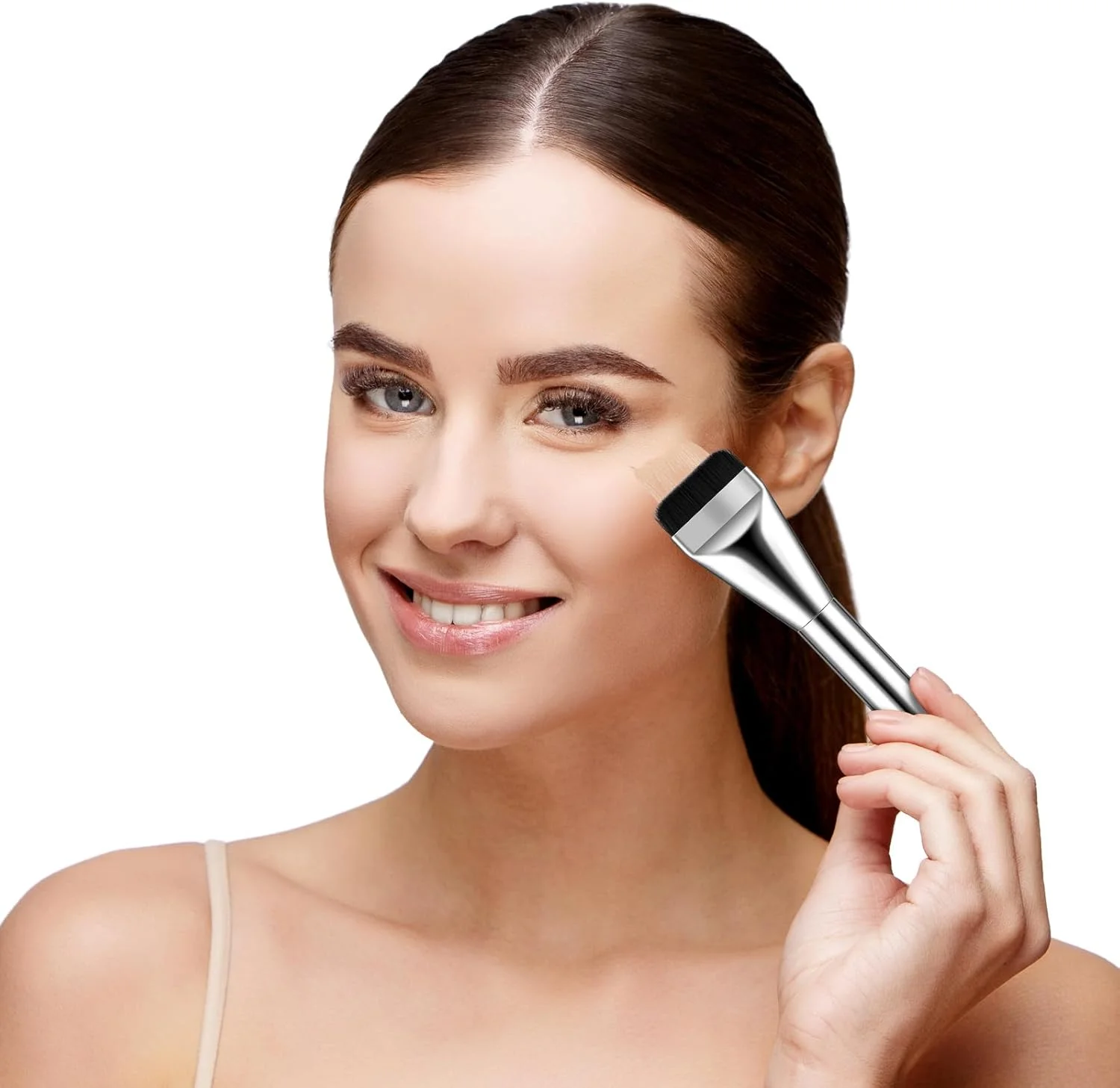 برس کرم پودر Gjinxi، ست 3 عددی، برس آرایشی تخت و نازک، کاردک قابل حمل کرم صورت، ابزار اسکرابر پودر، موهای نرم مایع، مناسب برای سالن، خانه، مسافرت (نقره ای) برس کرم پودر Gjinxi، ست 3 عددی، برس آرایشی تخت و نازک، کاردک قابل حمل کرم صورت، ابزار اسکرابر پودر، موهای نرم مایع، مناسب برای سالن، خانه، مسافرت (نقره ای)