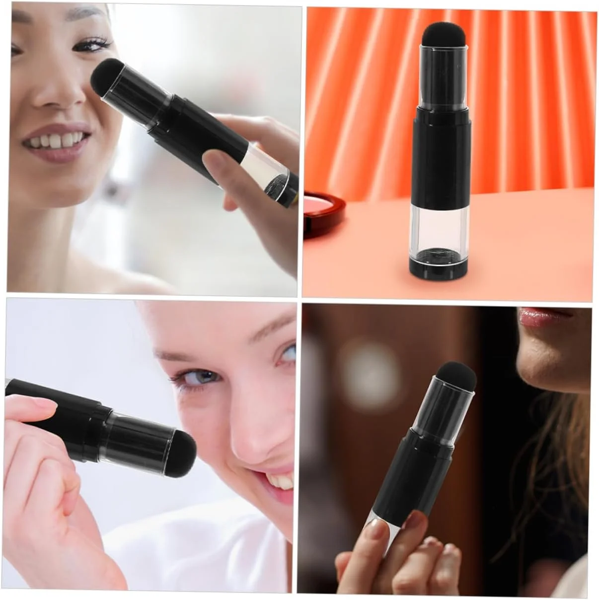 FRCOLOR برس پودر قابل شارژ 2 عددی، برس آرایشی قابل حمل با اپلیکاتور رژگونه برای مسافرت، مناسب پودر فیکس و استفاده از کرم پودر FRCOLOR برس پودر قابل شارژ 2 عددی، برس آرایشی قابل حمل با اپلیکاتور رژگونه برای مسافرت، مناسب پودر فیکس و استفاده از کرم پودر