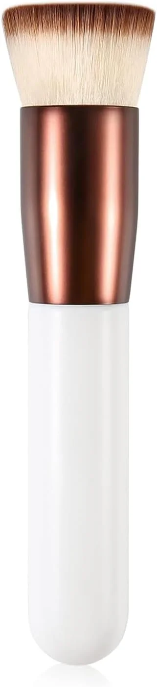 براش کرم پودر و رژگونه برای صورت، براش متراکم کابوکی مصنوعی حرفه ای با دسته چوبی، مناسب برای مایع، کرم و پودر فیکس