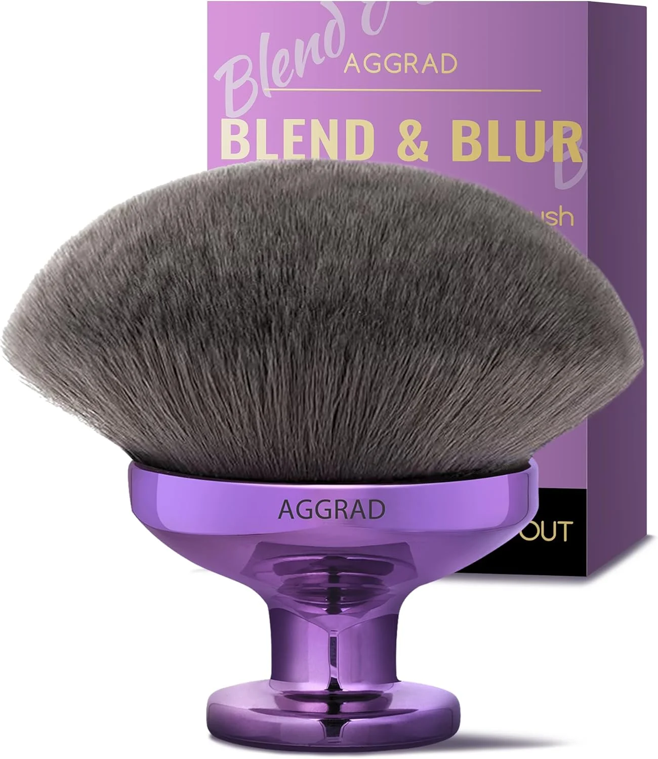 براش بزرگ بدنه برای آرایش، براش کابوکی کرم پودر برای پا و صورت، لوسیون پشت، اپلیکاتور ضد آفتاب، براش ترکیب کننده برنزر برای پوشش کامل بدن، بنفش