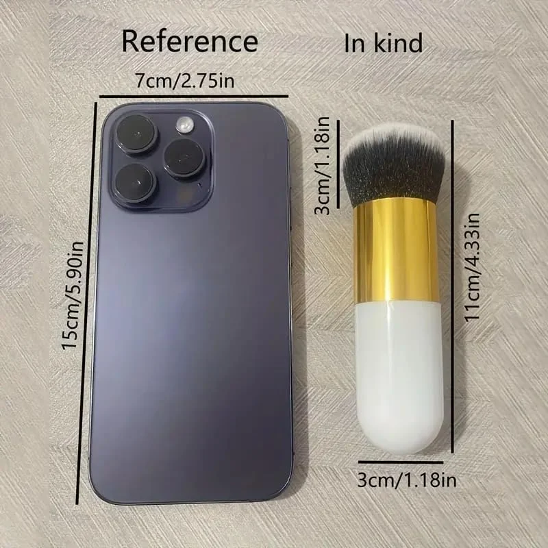 براش آرایشی کرم پودر برای پوست معمولی، موهای پلی استر بدون بو با دسته پلاستیکی ABS، براش چند منظوره صورت برای رژگونه و هایلایتر (تک عددی، سفید)