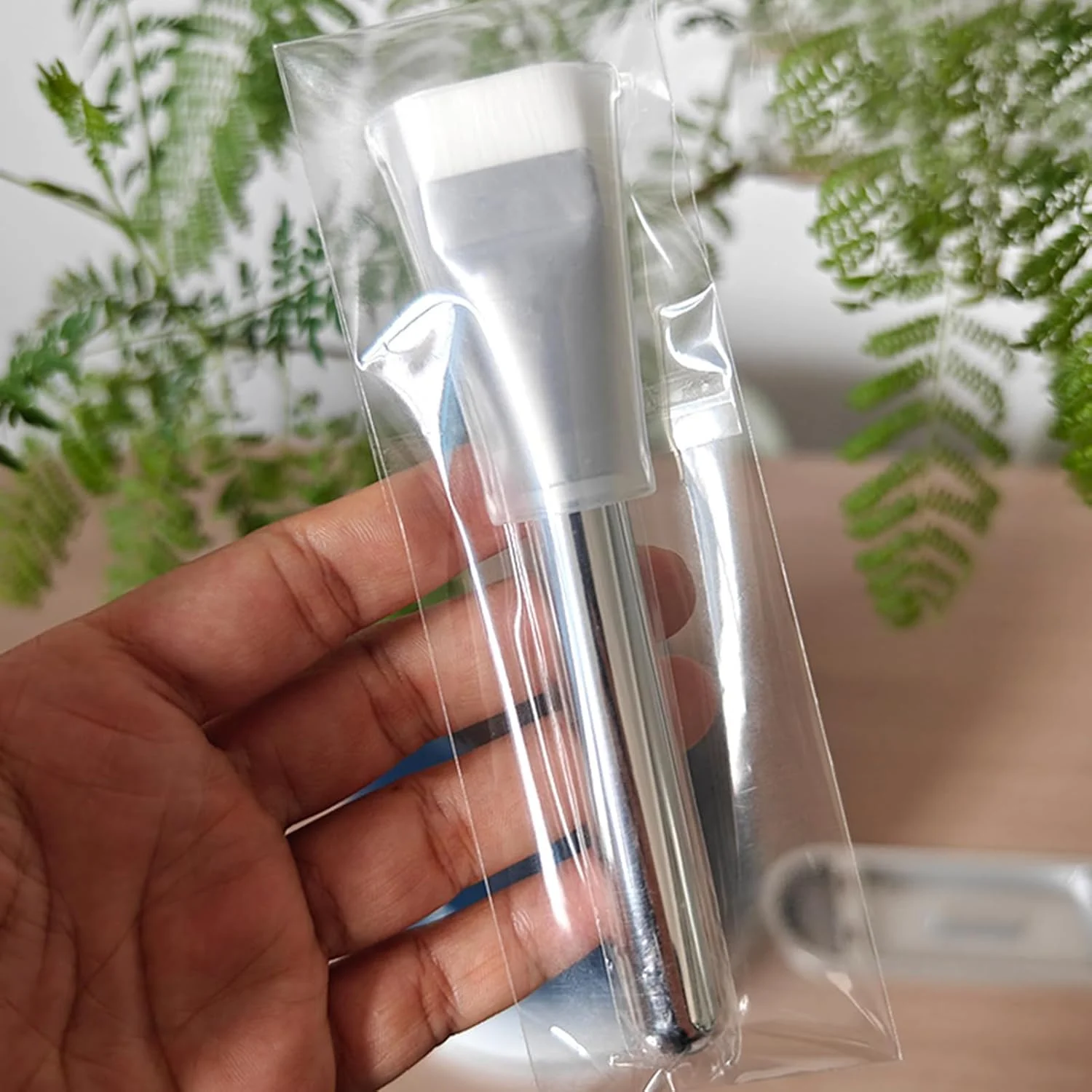 براش کرم پودر، براش سر صاف، کاردک کرم پودر مایع، پد کانسیلر فوق العاده نازک، ابزار آرایش حرفه ای برای پخش کردن، ترکیب کردن، کرم صورت، پودر