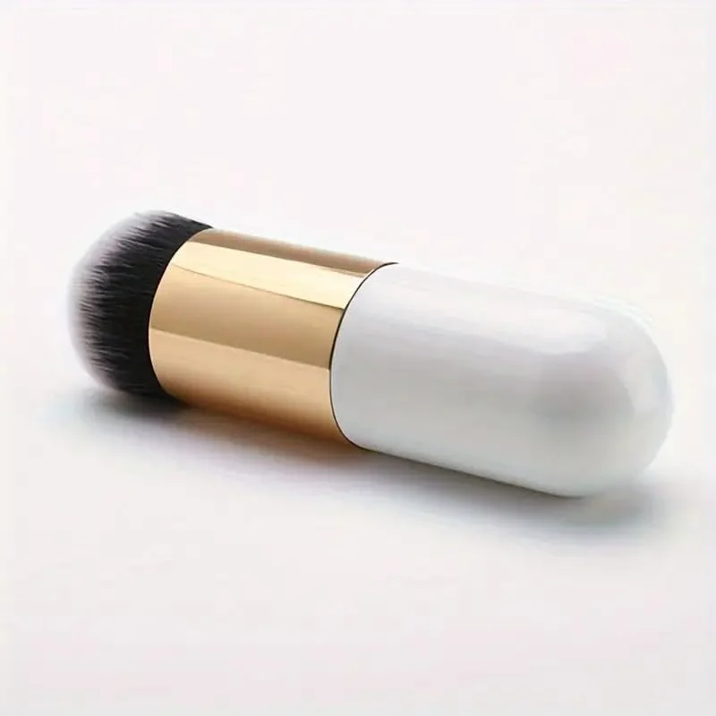 براش آرایشی کرم پودر برای پوست معمولی، موهای پلی استر بدون بو با دسته پلاستیکی ABS، براش چند منظوره صورت برای رژگونه و هایلایتر (تک عددی، سفید)