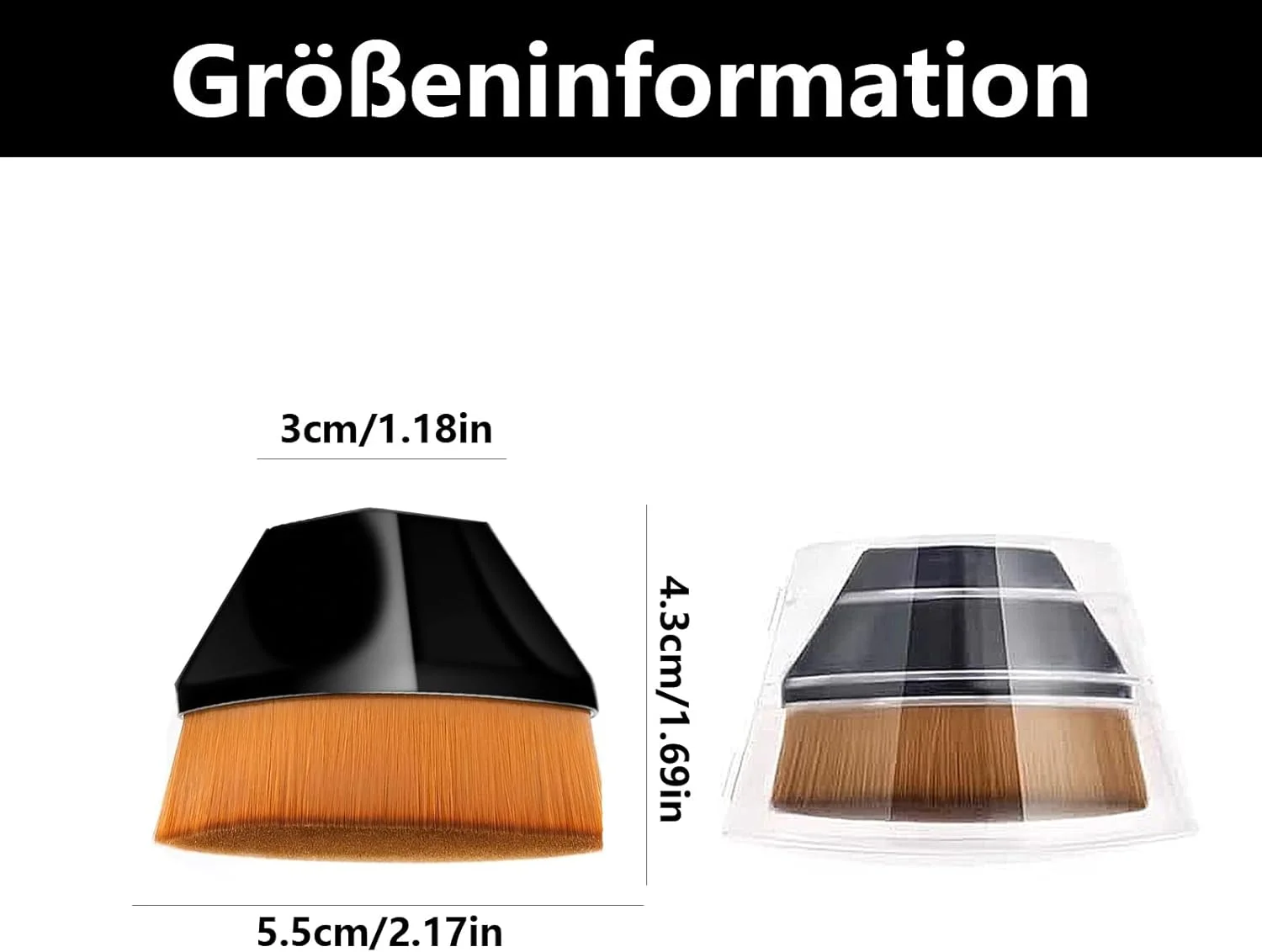 براش تخت کرم پودر، کرم پودر، براش بدن، براش برنزه کننده، براش رژگونه، برای ترکیب مایع، کانسیلر ممتاز، کرم (مشکی)