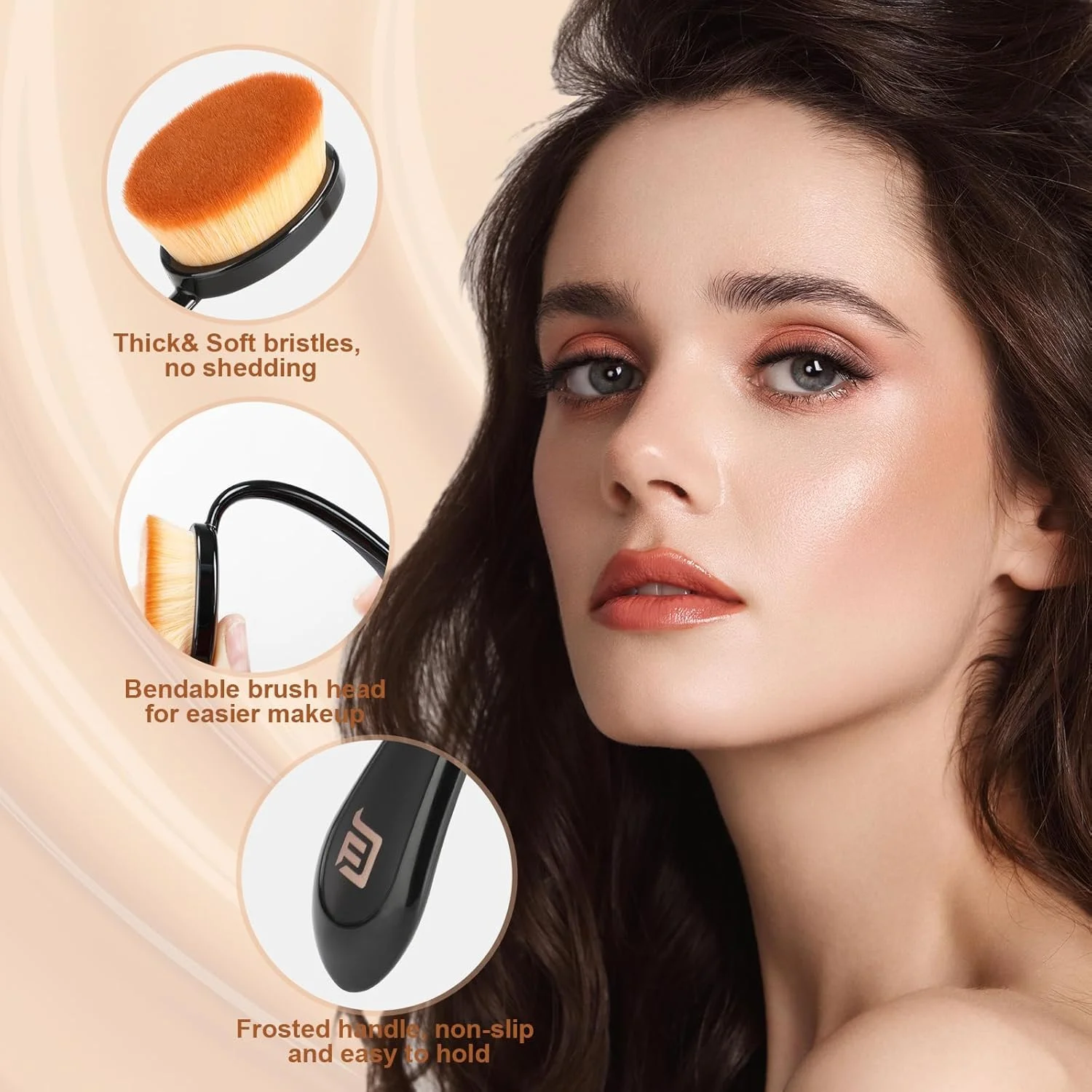 براش کرم پودر برای آرایش مایع، براش آرایشی حرفه ای برای استفاده یکدست از مایع، کرم و پودر، موهای مصنوعی فوق العاده نرم، متراکم و بدون تست حیوانی برای ترکیب بدون رگه براش کرم پودر برای آرایش مایع، براش آرایشی حرفه ای برای استفاده یکدست از مایع، کرم و پودر، موهای مصنوعی فوق العاده نرم، متراکم و بدون تست حیوانی برای ترکیب بدون رگه