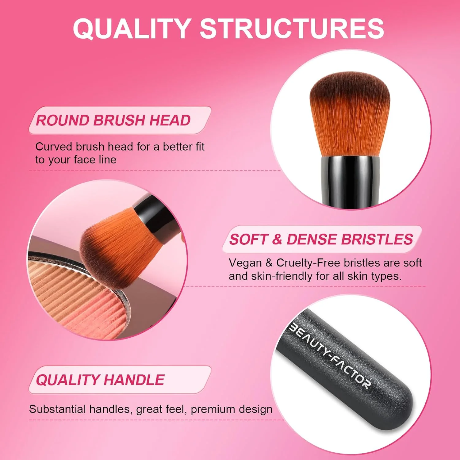 براش کرم پودر گنبدی، براش رژگونه حرفه ای 13 سانتی متری با موهای نرم و متراکم مصنوعی، براش های آرایشی کابوکی صورت برای پودر فیکس، مایع، ترکیب، کانتور، برنزر، کرم و محو کردن براش کرم پودر گنبدی، براش رژگونه حرفه ای 13 سانتی متری با موهای نرم و متراکم مصنوعی، براش های آرایشی کابوکی صورت برای پودر فیکس، مایع، ترکیب، کانتور، برنزر، کرم و محو کردن