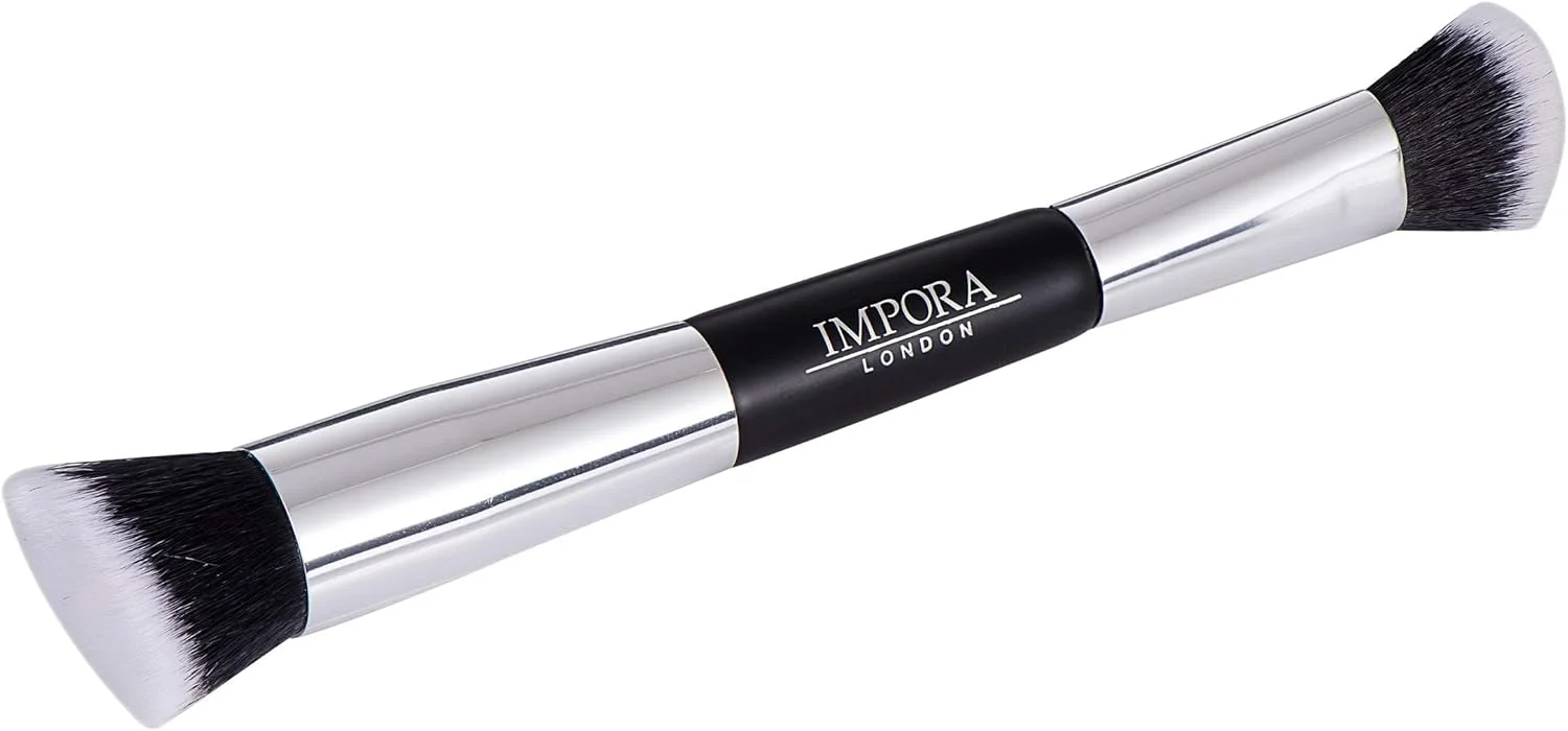 براش آرایشی فونداسیون - برای پخش کردن، ترکیب کردن، زاویه سازی، هایلایت و کانتورینگ. براش کانتور برای استفاده با کرم، پودر، رژگونه، فونداسیون مایع، کانسیلر و پرایمر. براش آرایشی دو طرفه