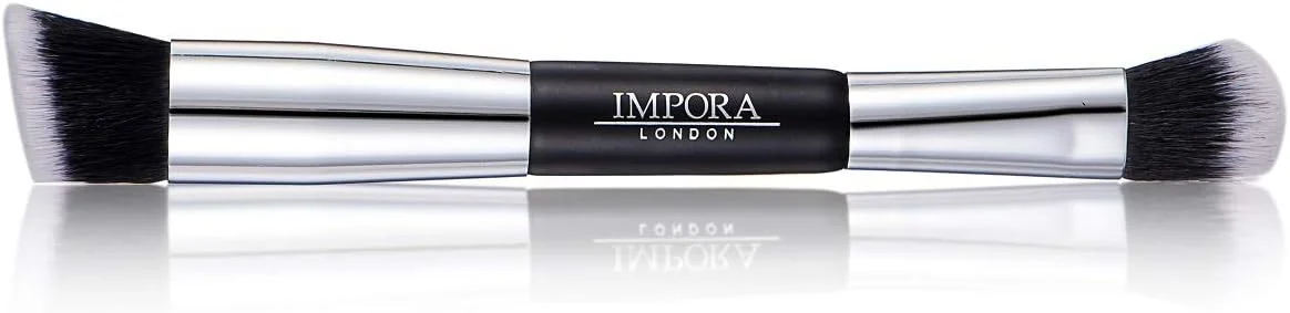 براش آرایشی فونداسیون - برای پخش کردن، ترکیب کردن، زاویه سازی، هایلایت و کانتورینگ. براش کانتور برای استفاده با کرم، پودر، رژگونه، فونداسیون مایع، کانسیلر و پرایمر. براش آرایشی دو طرفه