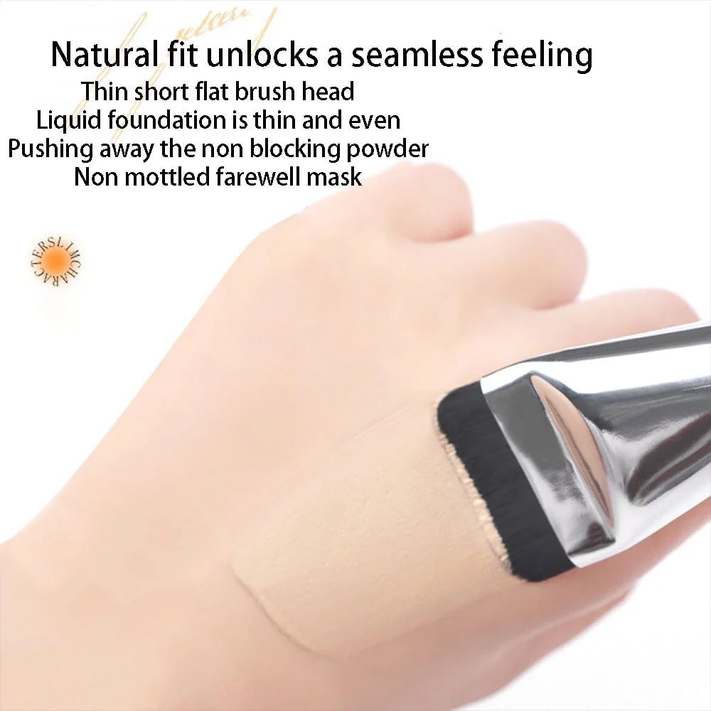 براش کرم پودر تخت برای آرایش، براش کرم پودر تیغه ای فوق العاده نازک برای آرایش مایع، براش کانسیلر، براش های کانتور کرم پودر