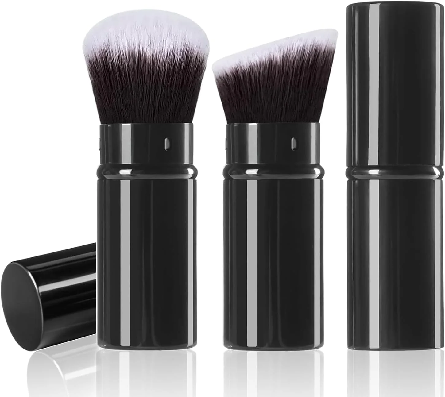 ست 2 عددی براش کرم پودر زنانه، براش رژگونه مایع به همراه درپوش