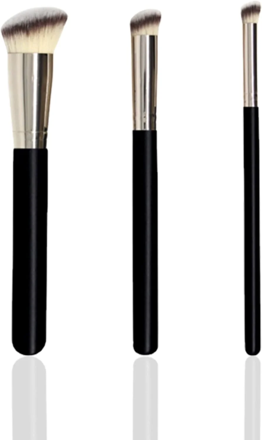 ست 3 عددی براش آرایشی کرم پودر، براش کانتورینگ و براش کانسیلر زیر چشم