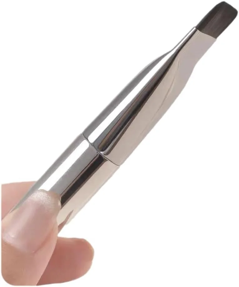 برس تخت کرم پودر برای آرایش مایع، برس تخت فوق العاده نازک برای آرایش صورت، برس آرایشی برای مخلوط کردن کرم ماسک، ابزار برس پایه (نقره ای) برس تخت کرم پودر برای آرایش مایع، برس تخت فوق العاده نازک برای آرایش صورت، برس آرایشی برای مخلوط کردن کرم ماسک، ابزار برس پایه (نقره ای)