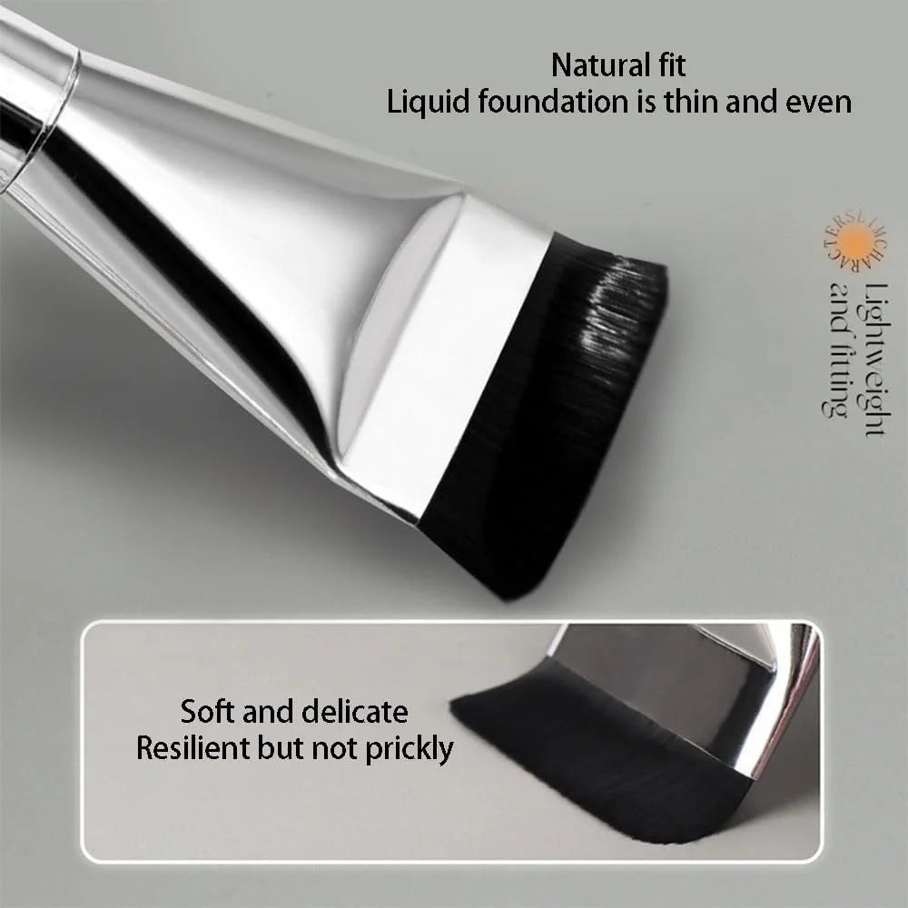 براش کرم پودر تخت برای آرایش، براش کرم پودر تیغه ای فوق العاده نازک برای آرایش مایع، براش کانسیلر، براش های کانتور کرم پودر