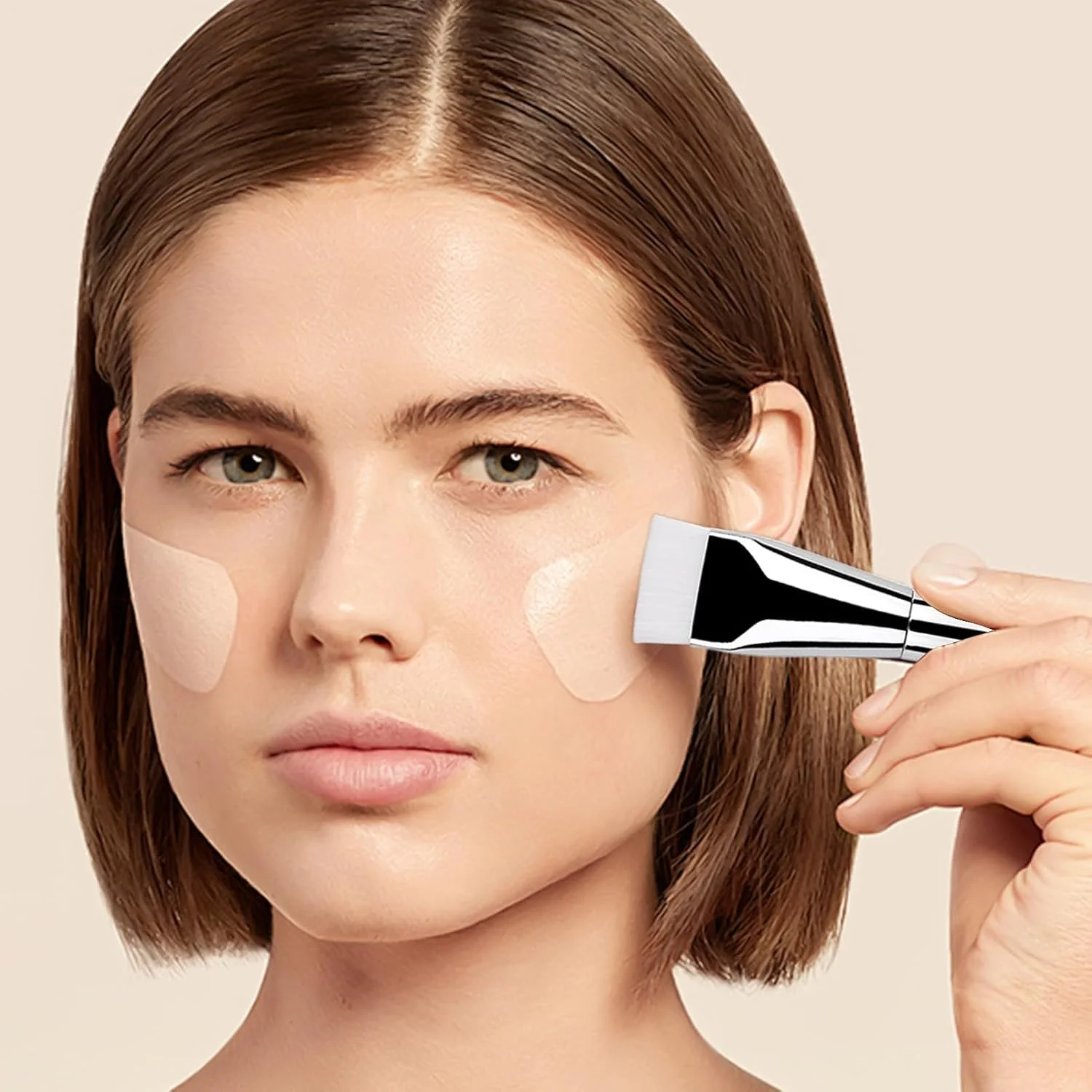 براش فلت کرم پودر، کرم پودر مایع کانسیلر، کاردک سر صاف - پد کانسیلر فوق العاده نازک، ابزار حرفه ای آرایش برای پرداخت، ترکیب، کرم صورت، پودر براش فلت کرم پودر، کرم پودر مایع کانسیلر، کاردک سر صاف - پد کانسیلر فوق العاده نازک، ابزار حرفه ای آرایش برای پرداخت، ترکیب، کرم صورت، پودر