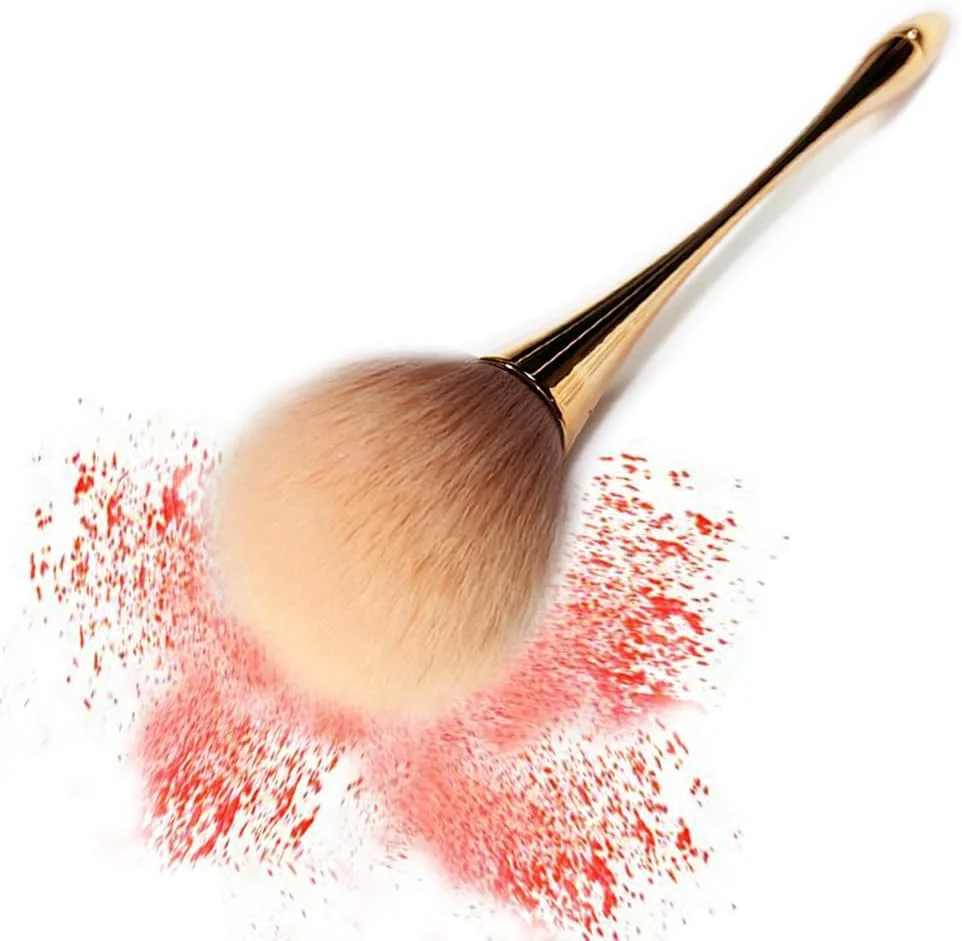 براش های آرایشی برای کرم پودر، براش پودر معدنی فوق العاده بزرگ، رژگونه و هایلایتر نرم و کرکی، ست آرایشی حرفه ای برای ترکیب، پرداخت و فرم دهی کانتور (رزگلد)