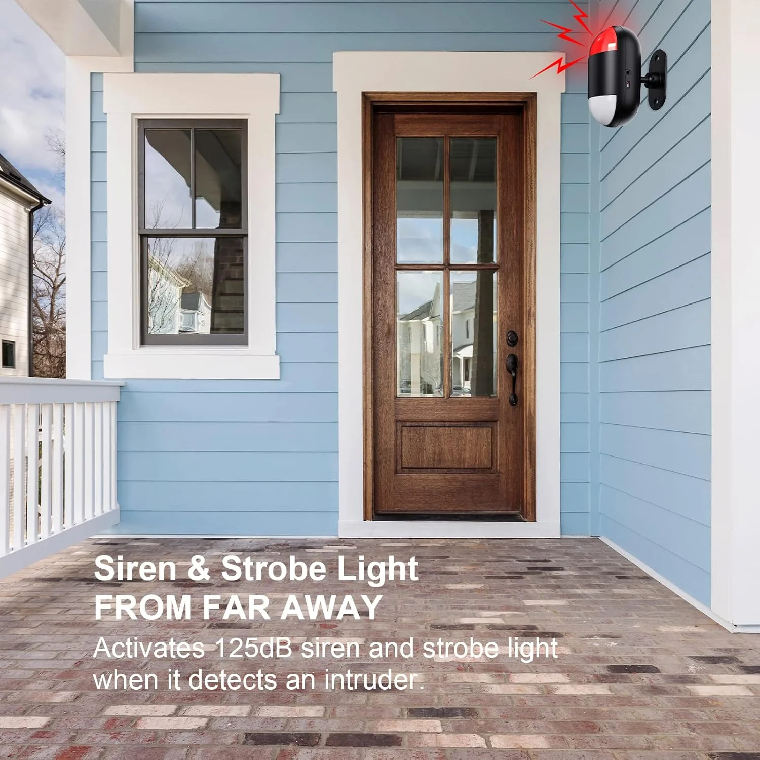 آلارم سنسور حرکتی داخلی: آلارم ردیاب حرکتی بی سیم با آژیر و چراغ چشمک زن (125dB، کنترل از راه دور 328ft، با باتری کار می کند)، زنگ هشدار درب قابل حمل برای مغازه، خانه، گاراژ، سوله، ماشین