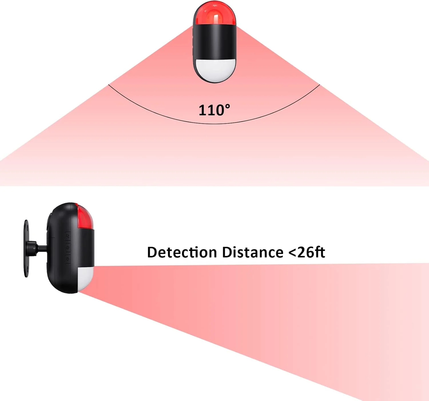 آلارم سنسور حرکتی داخلی: آلارم ردیاب حرکتی بی سیم با آژیر و چراغ چشمک زن (125dB، کنترل از راه دور 328ft، با باتری کار می کند)، زنگ هشدار درب قابل حمل برای مغازه، خانه، گاراژ، سوله، ماشین