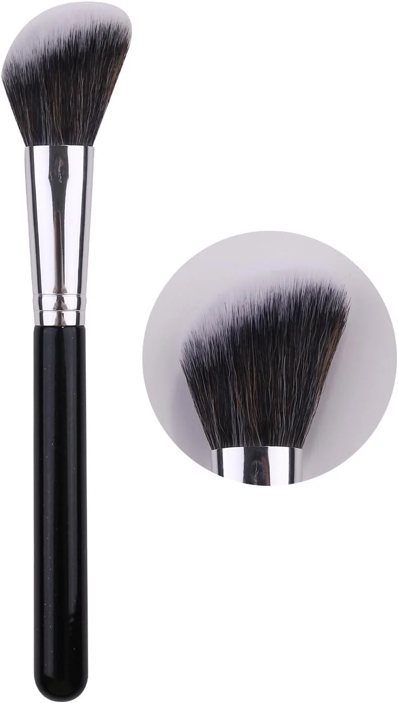 براش رژگونه زاویه دار با دسته چوبی مشکی، مناسب آرایش گونه، کرم پودر، کانتور، برنزر، هایلایت و ترکیب سایه (براش سایه F09-2) براش رژگونه زاویه دار با دسته چوبی مشکی، مناسب آرایش گونه، کرم پودر، کانتور، برنزر، هایلایت و ترکیب سایه (براش سایه F09-2)