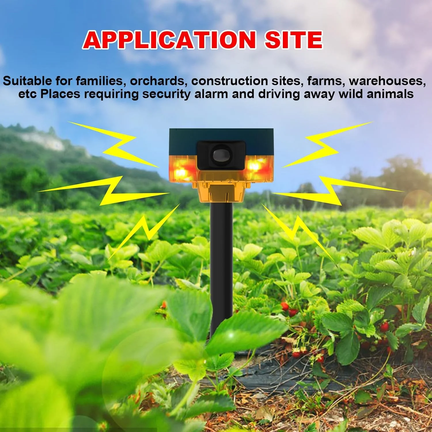 آلارم سنسور حرکتی فضای باز، آلارم فعال شده با سنسور حرکتی خورشیدی با 13 نوع صدا و نور بارق، سیستم هشدار امنیتی برای مزرعه، انبار، ویلا