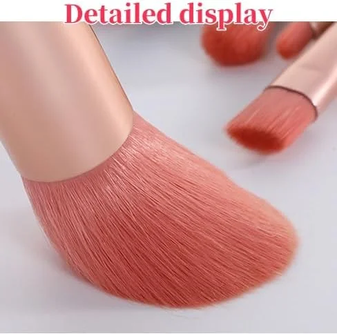 ست برس آرایشی 8 تکه، برس های آرایشی فونداسیون برای کانسیلر، سایه چشم و رژگونه، الیاف مصنوعی درجه یک، صورتی ست برس آرایشی 8 تکه، برس های آرایشی فونداسیون برای کانسیلر، سایه چشم و رژگونه، الیاف مصنوعی درجه یک، صورتی