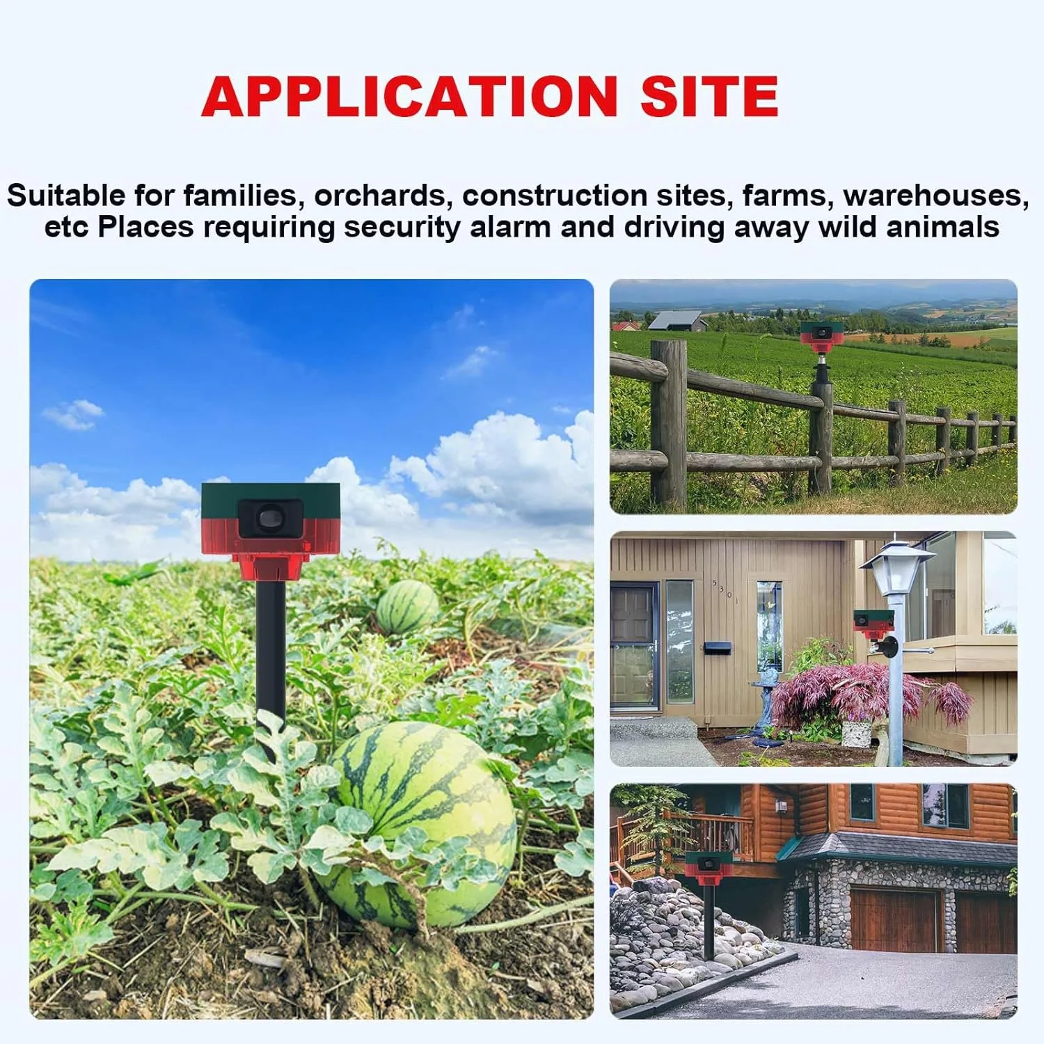 آلارم سنسور حرکتی فضای باز، آلارم فعال شده با تشخیص حرکت خورشیدی با 13 نوع صدا و نور بارق، سیستم هشدار امنیتی برای مزرعه، انبار، ویلا