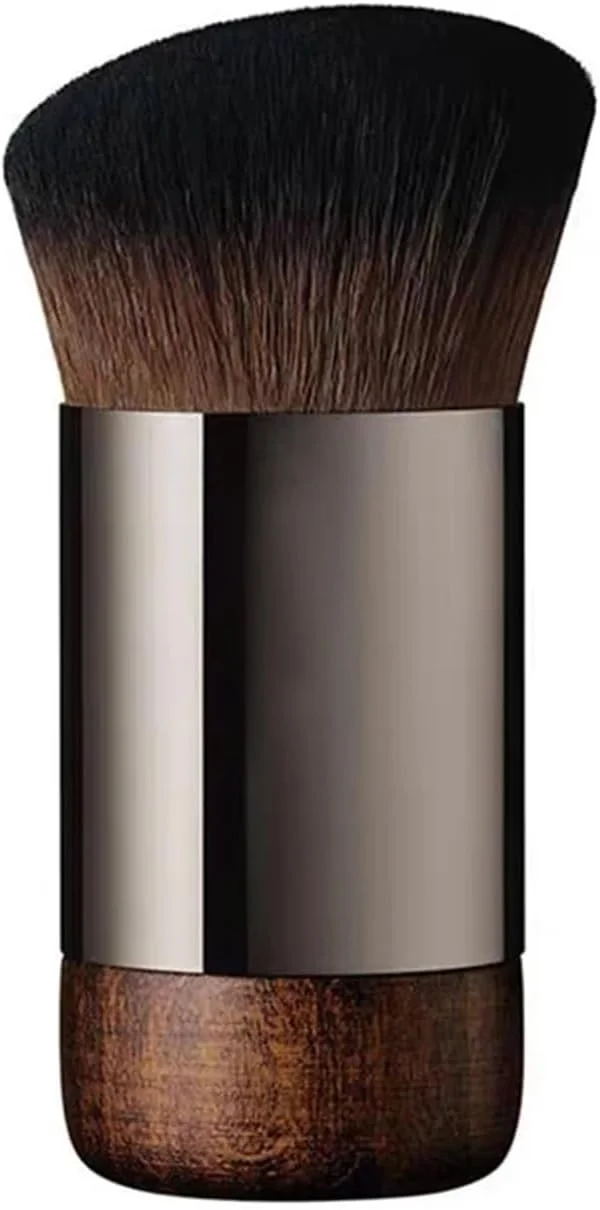 براش کرم پودر، براش زاویه دار سر صاف کابوکی کرم پودر 42mmx72mm، مناسب برای مایع مخلوط، کرم یا لوازم آرایشی پودری بی عیب و نقص، براش آرایشی ترکیبی چند منظوره صورت با دوام ممتاز (قهوه ای)