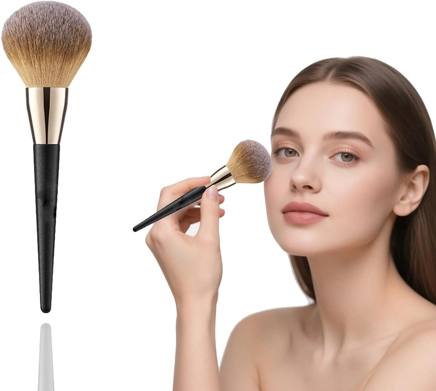 براش آرایشی پودری Flomiara، براش پودر فیکس، مناسب برای ترکیب، یکنواخت کردن، فرم دادن، مناسب برای کرم، رژگونه، فونداسیون مایع و معدنی، پوشش دهی وسیع صورت، برنزر معدنی