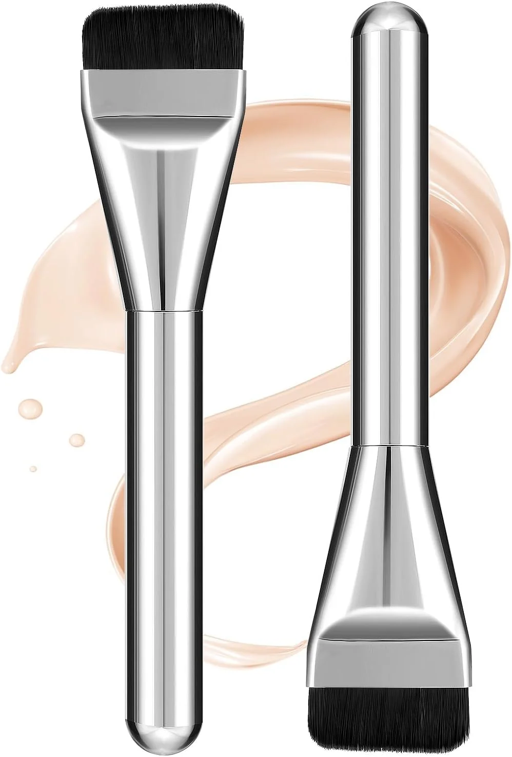 براش فلت کرم پودر، ست براش کرم پودر مایع فوق العاده نازک - استفاده بدون رد برای مایع و کرم براش فلت کرم پودر، ست براش کرم پودر مایع فوق العاده نازک - استفاده بدون رد برای مایع و کرم