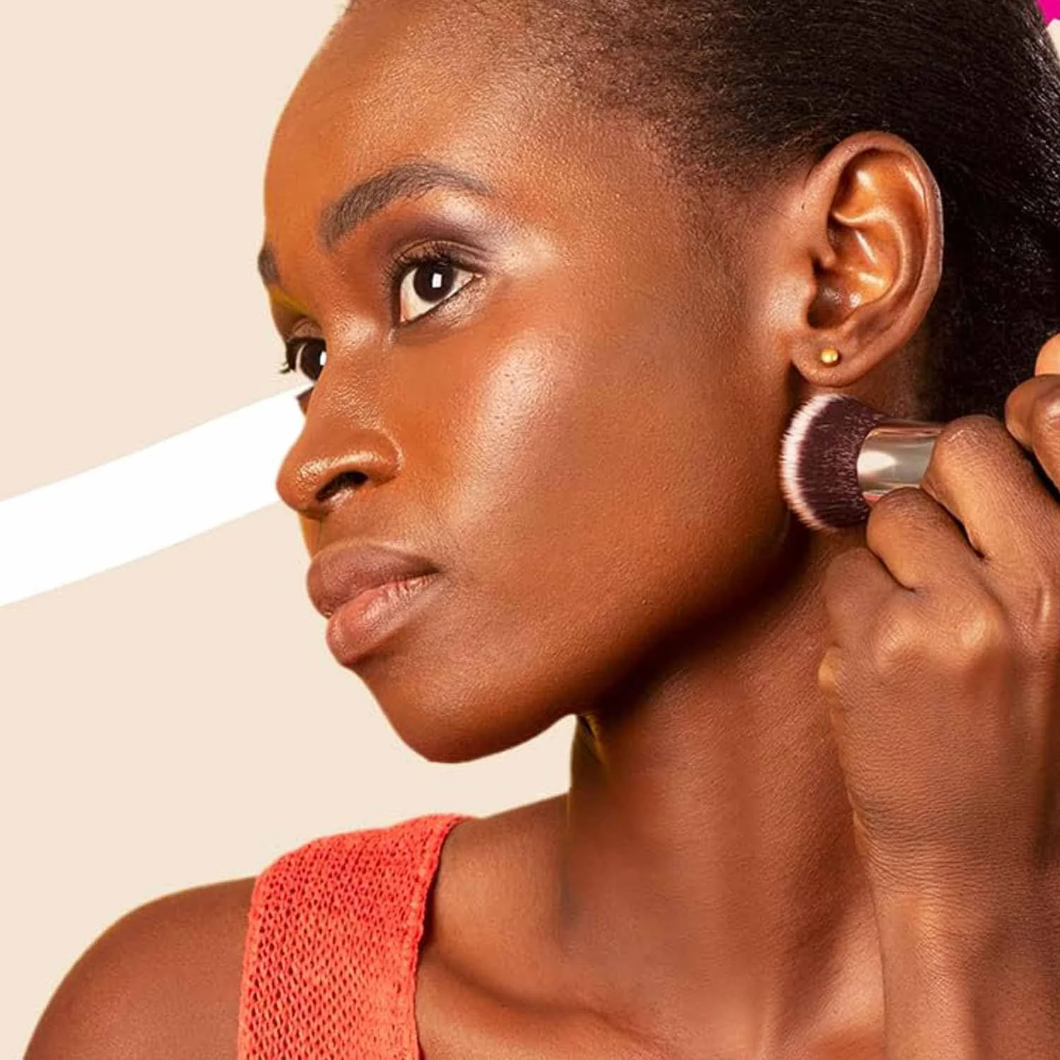 براش کرم پودر سر تخت کابوکی - براش آرایشی ممتاز برای کرم پودر مایع، کرم و پودر - براش پخش کننده، براش ترکیبی، براش صورت