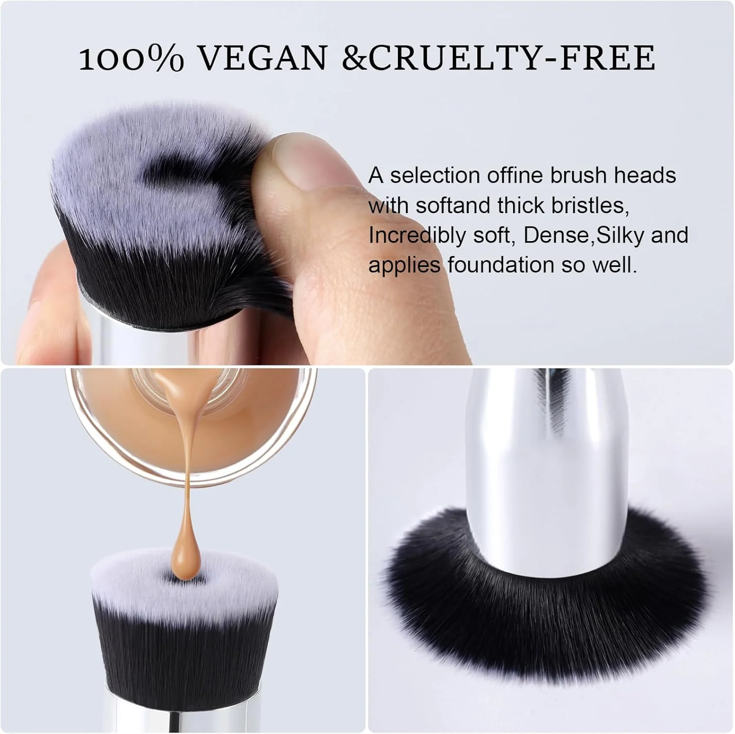 براش تخت کرم پودر با حفره